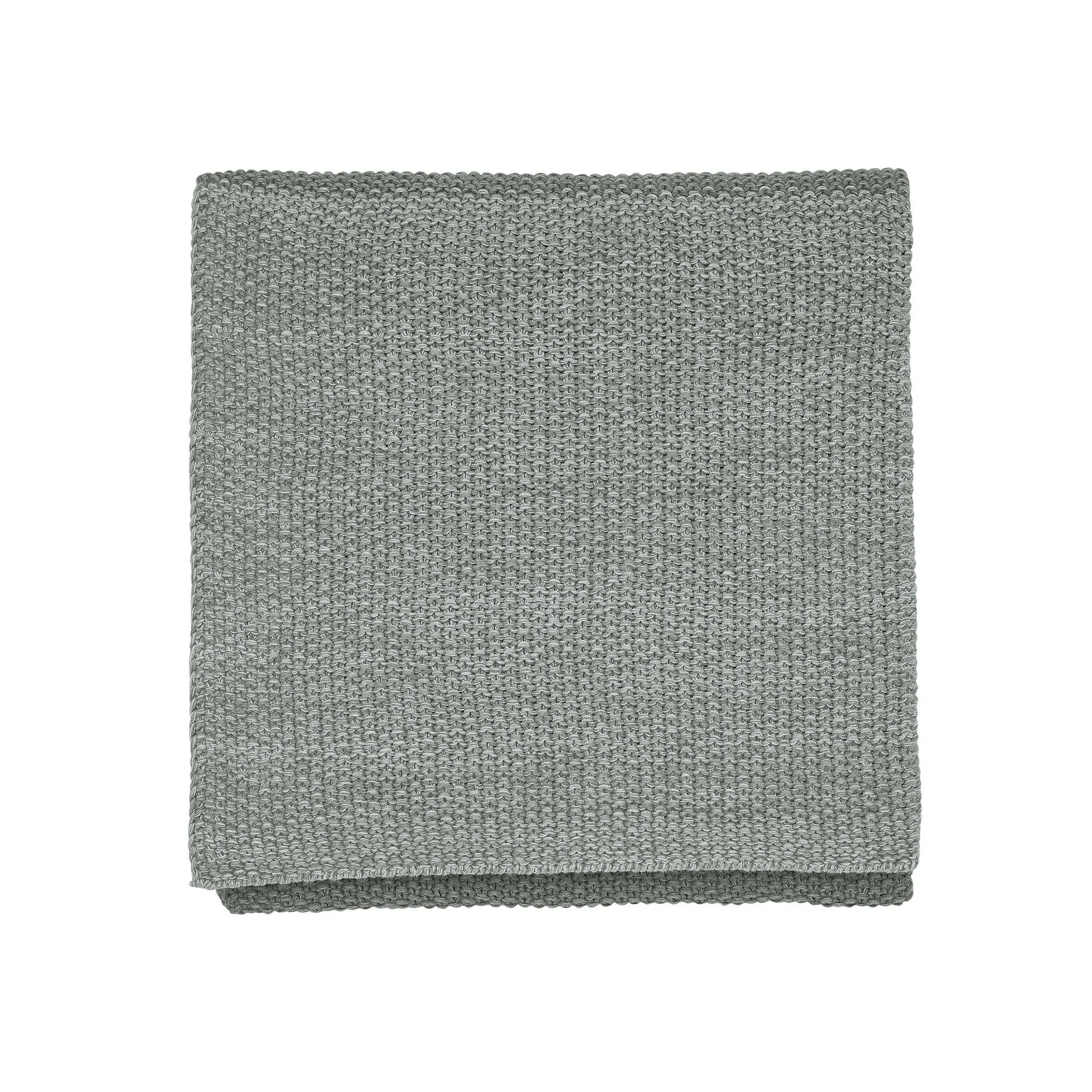 Knitted Throw with Ombre Effect - Grey, Cotton