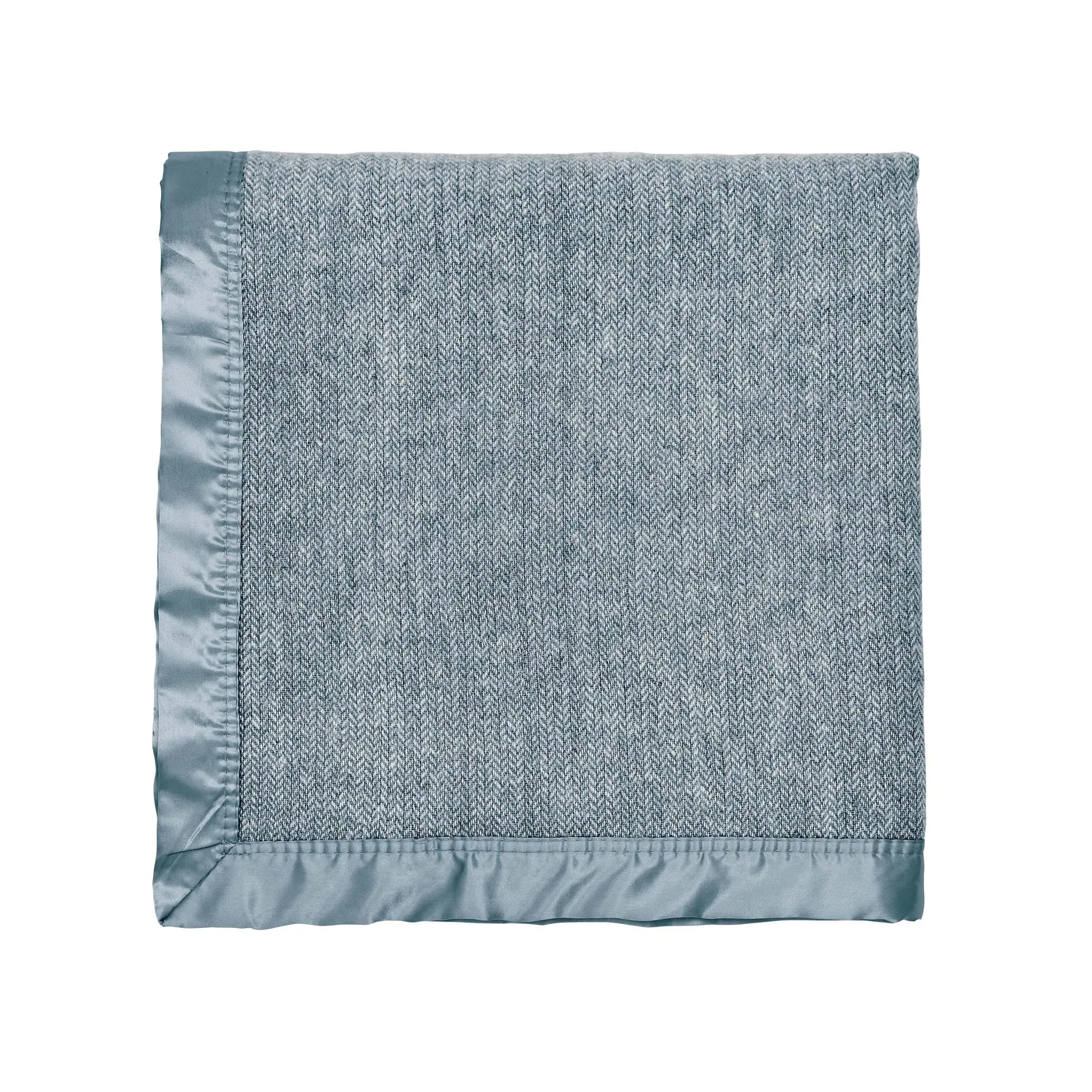 Lewin Herringbone Woven Throw - Ballintoy Blue, Wool product