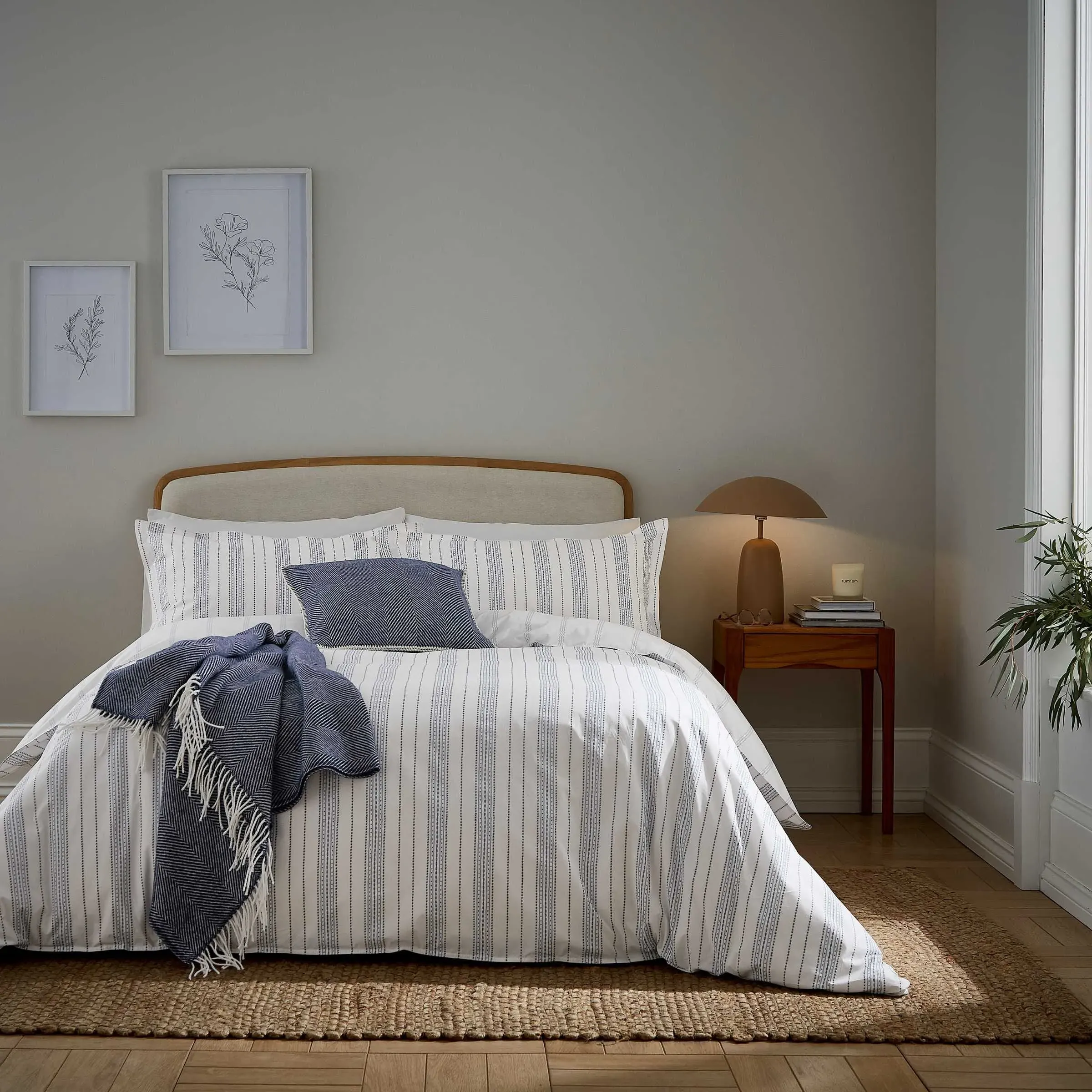Lora Print Double Duvet Cover Set - Ballintoy Blue, Cotton Percale alternate view