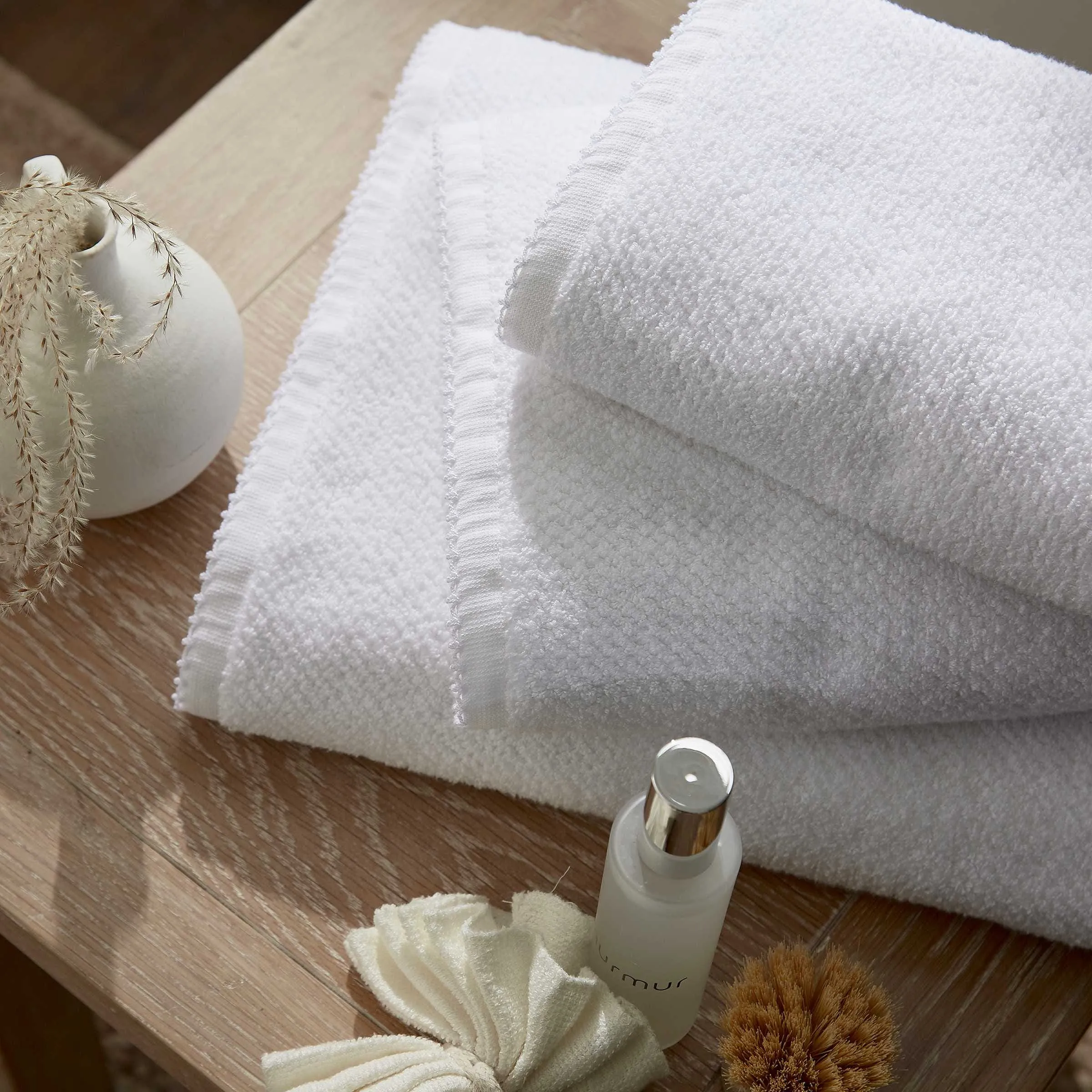 Lune Sculpted Hand Towel - White, Cotton alternate view