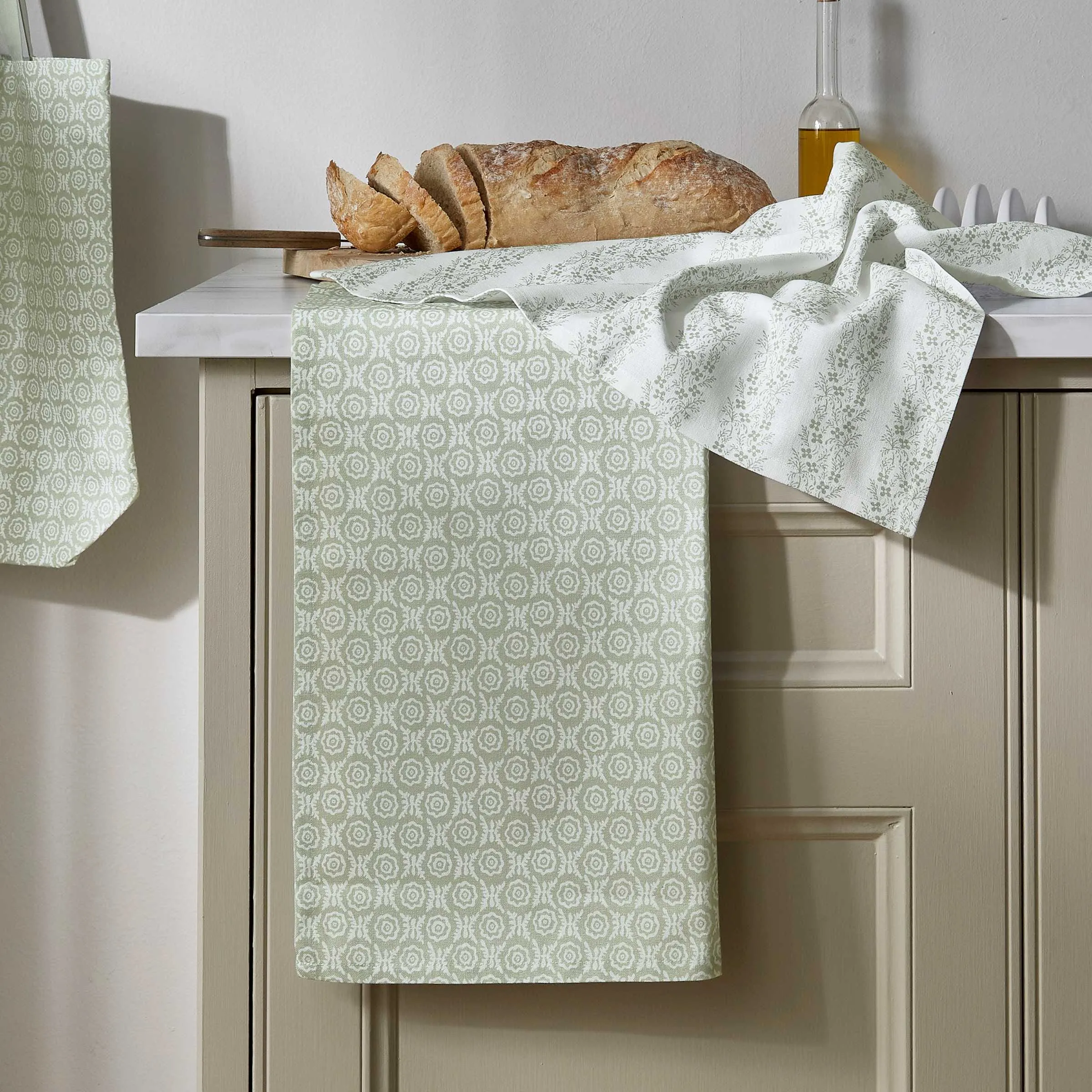 Maren & Thea Tea Towels Set of 2 - Mourne Green, Cotton product