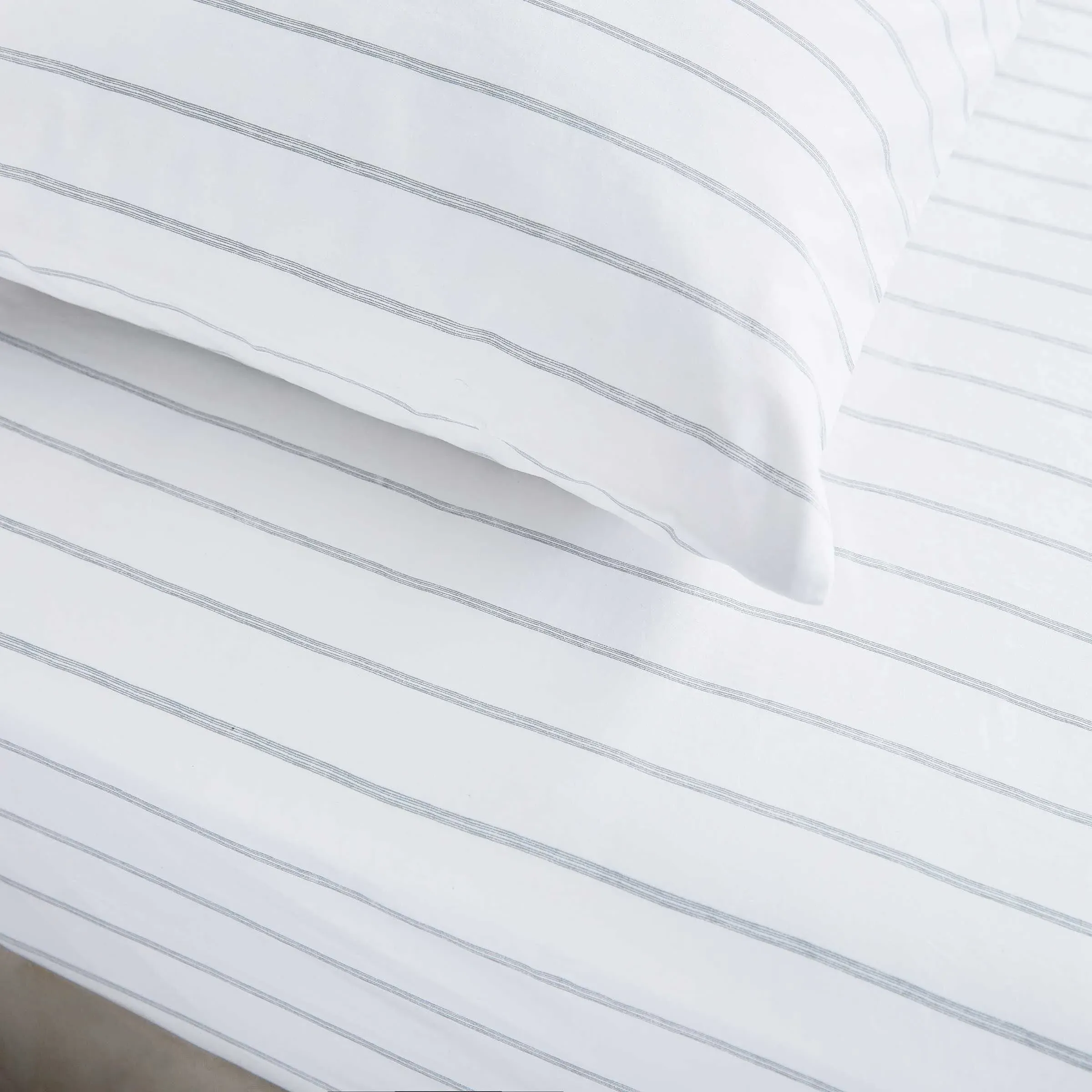 Olivia Double Fitted Sheet - Cloud Grey, Cotton Percale product