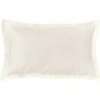 Oxford Pillowcase with Floral Design - Ivory