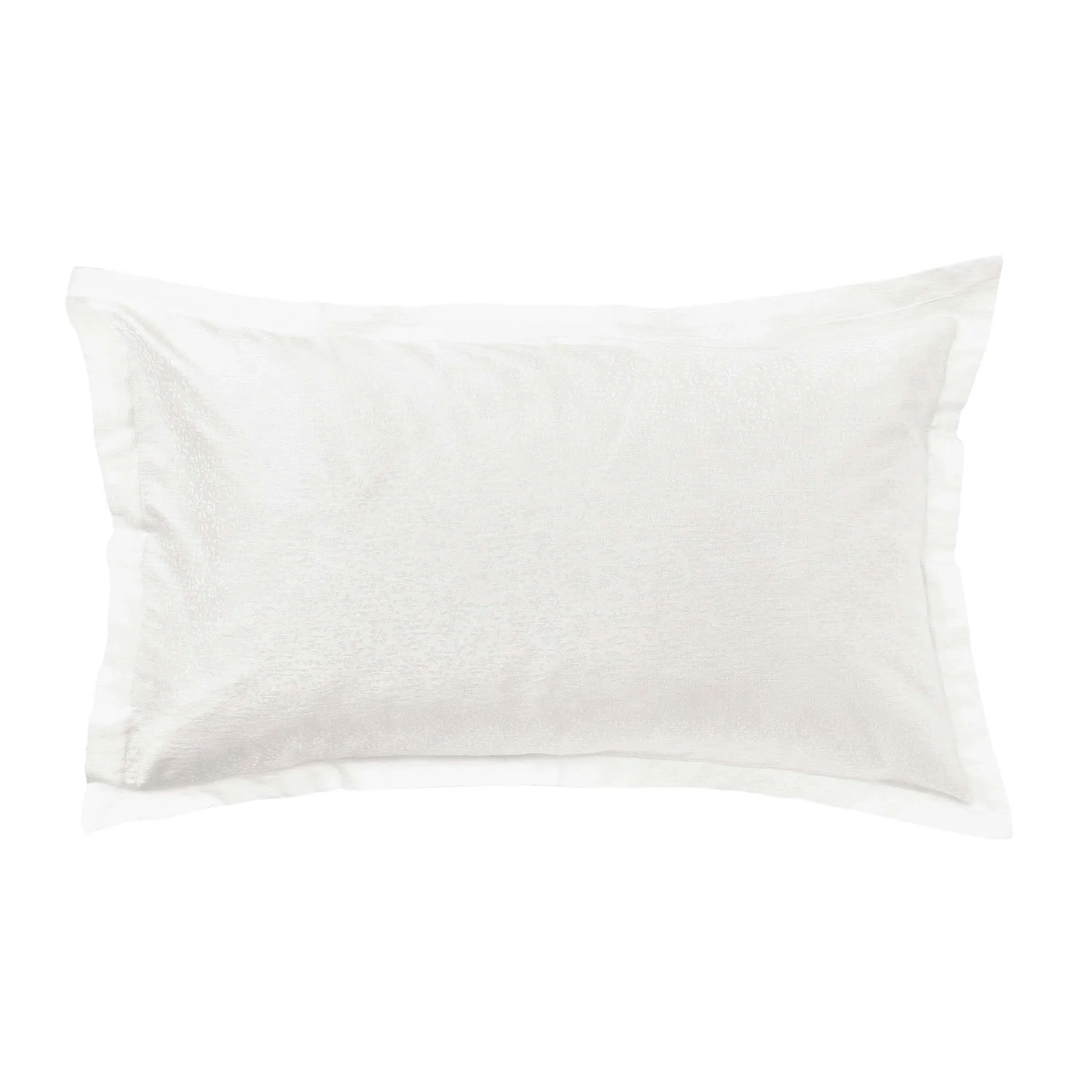 Oxford Pillowcase with Floral Design - White