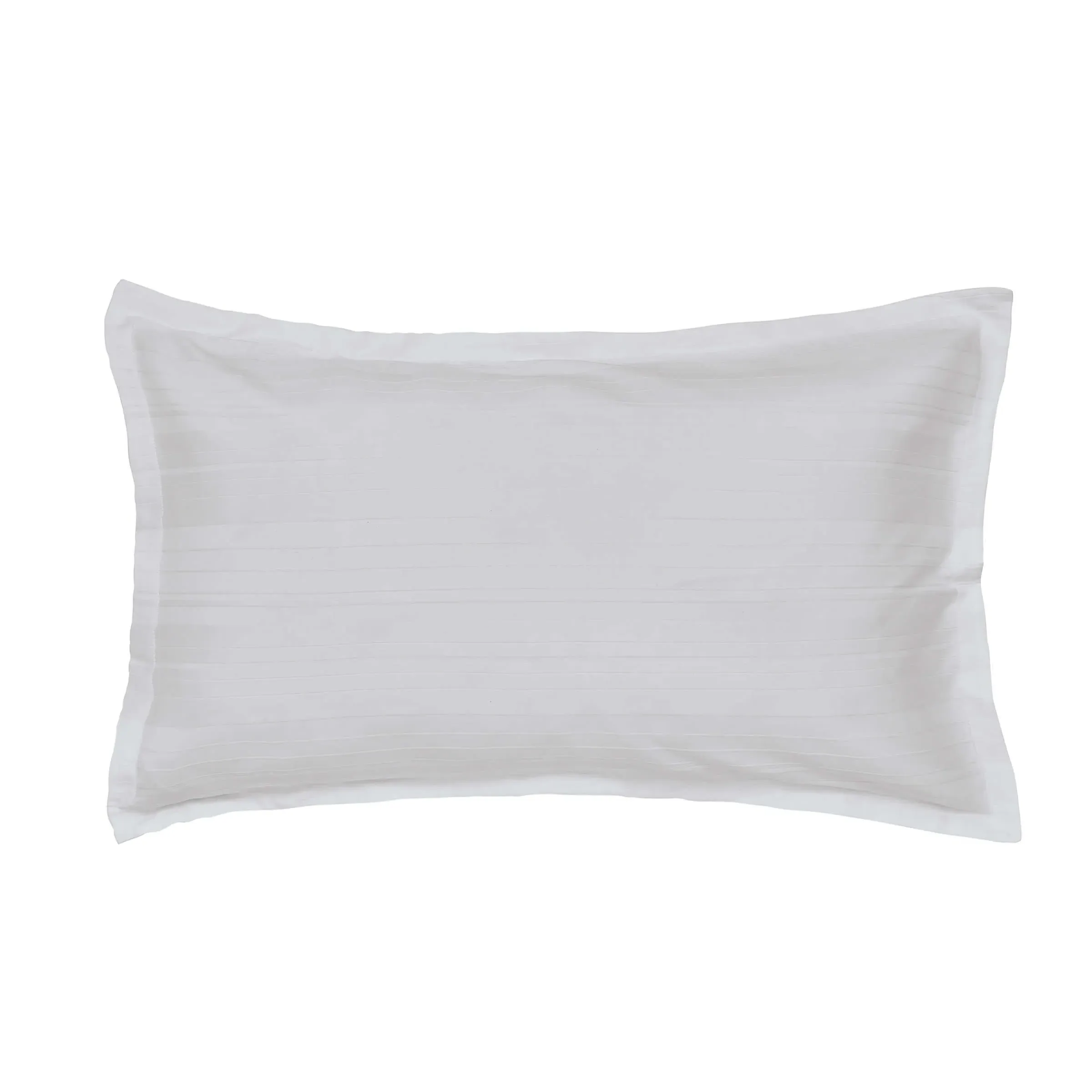 Oxford Pillowcase with Satin Stripes - White