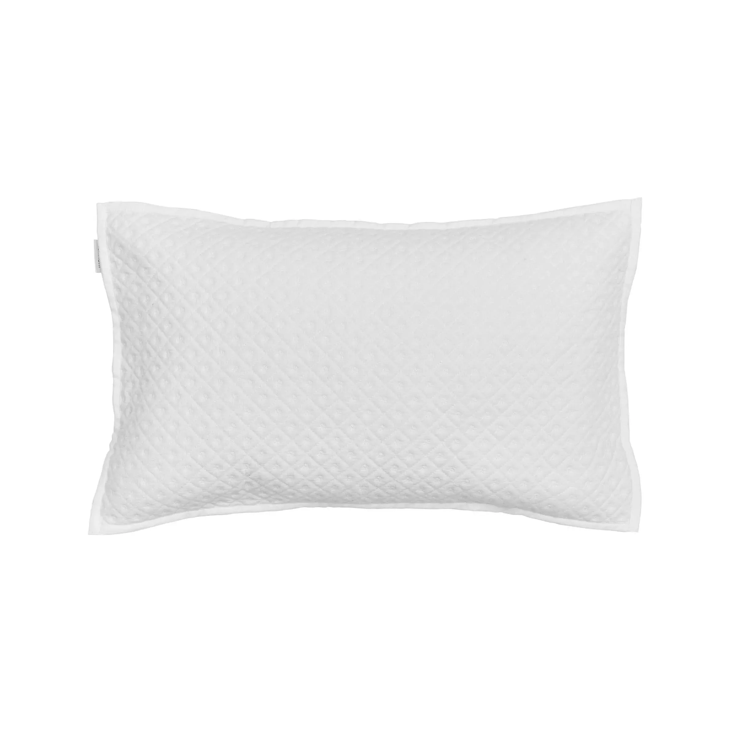 Quilted Cushion with Bound Edges - White, Cotton