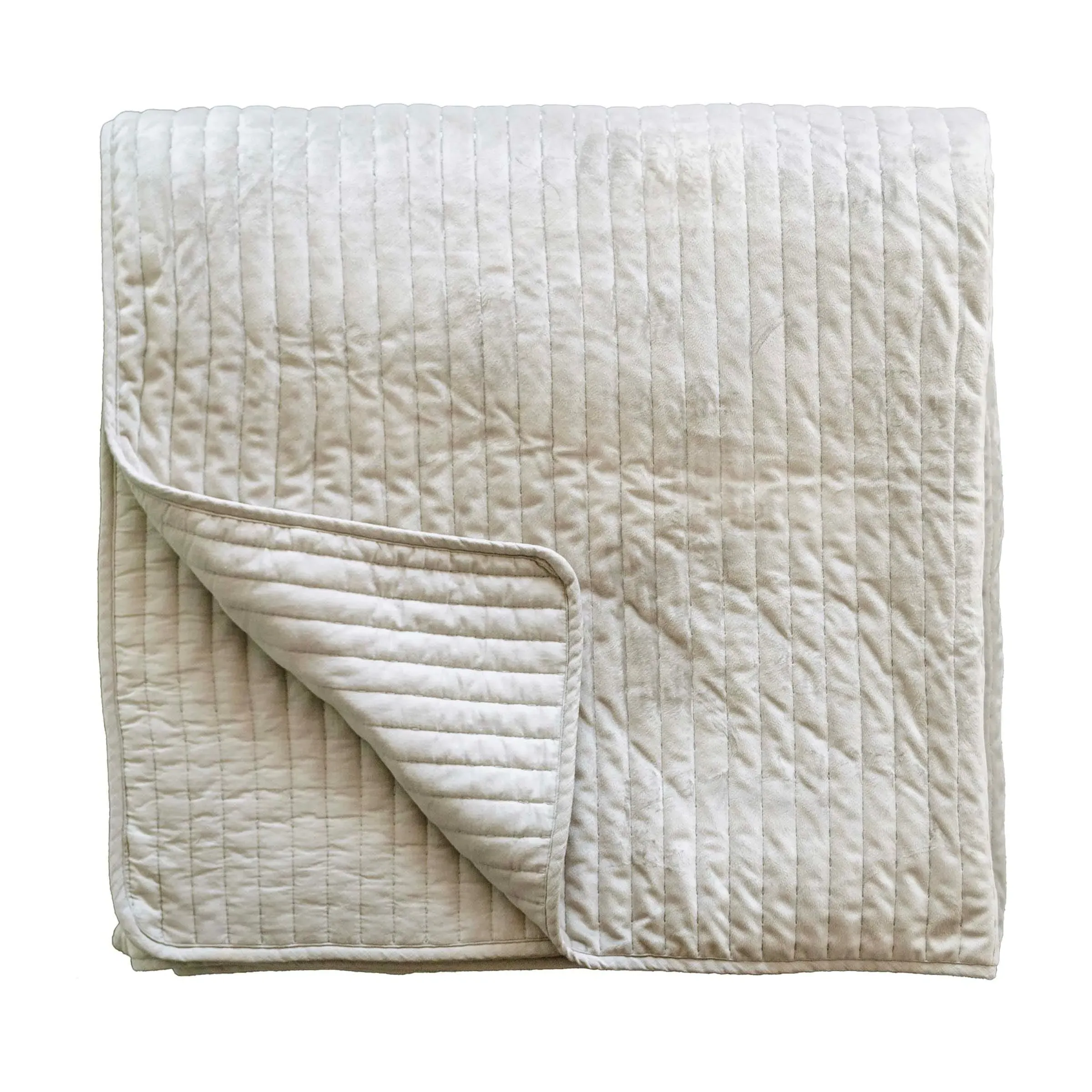 Quilted Throw - Grey, Velvet image