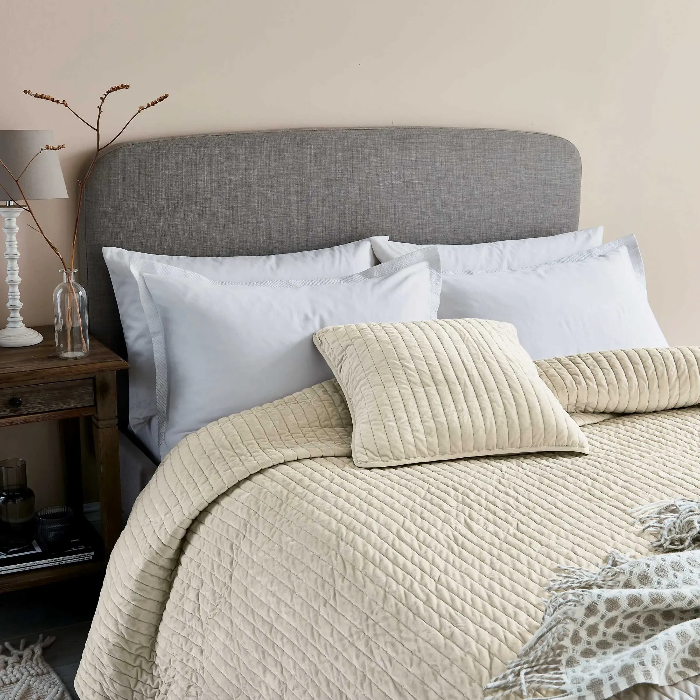 Quilted Throw - Linen, Velvet