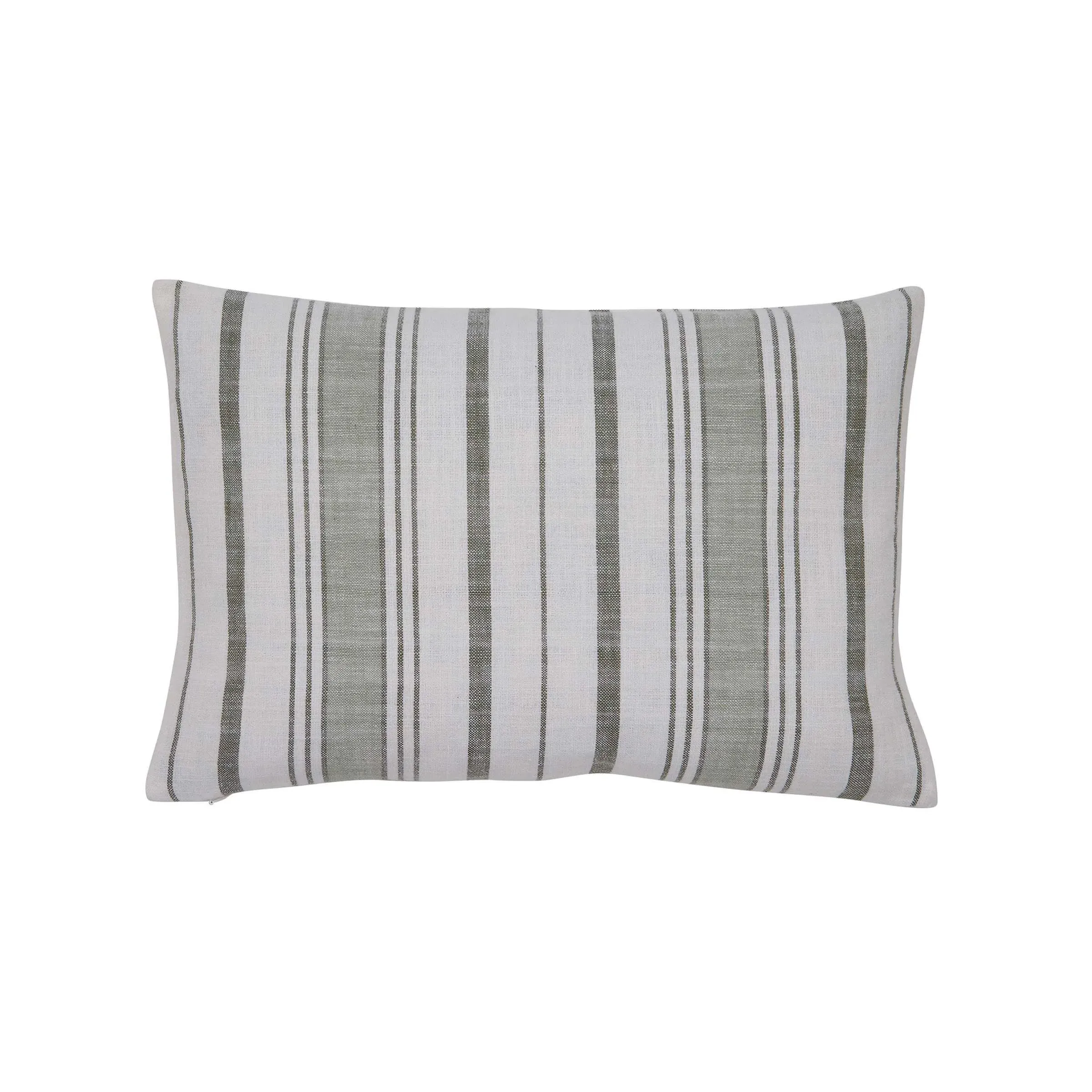 Rectangular Cushion Woven Stripe - Green, Cotton