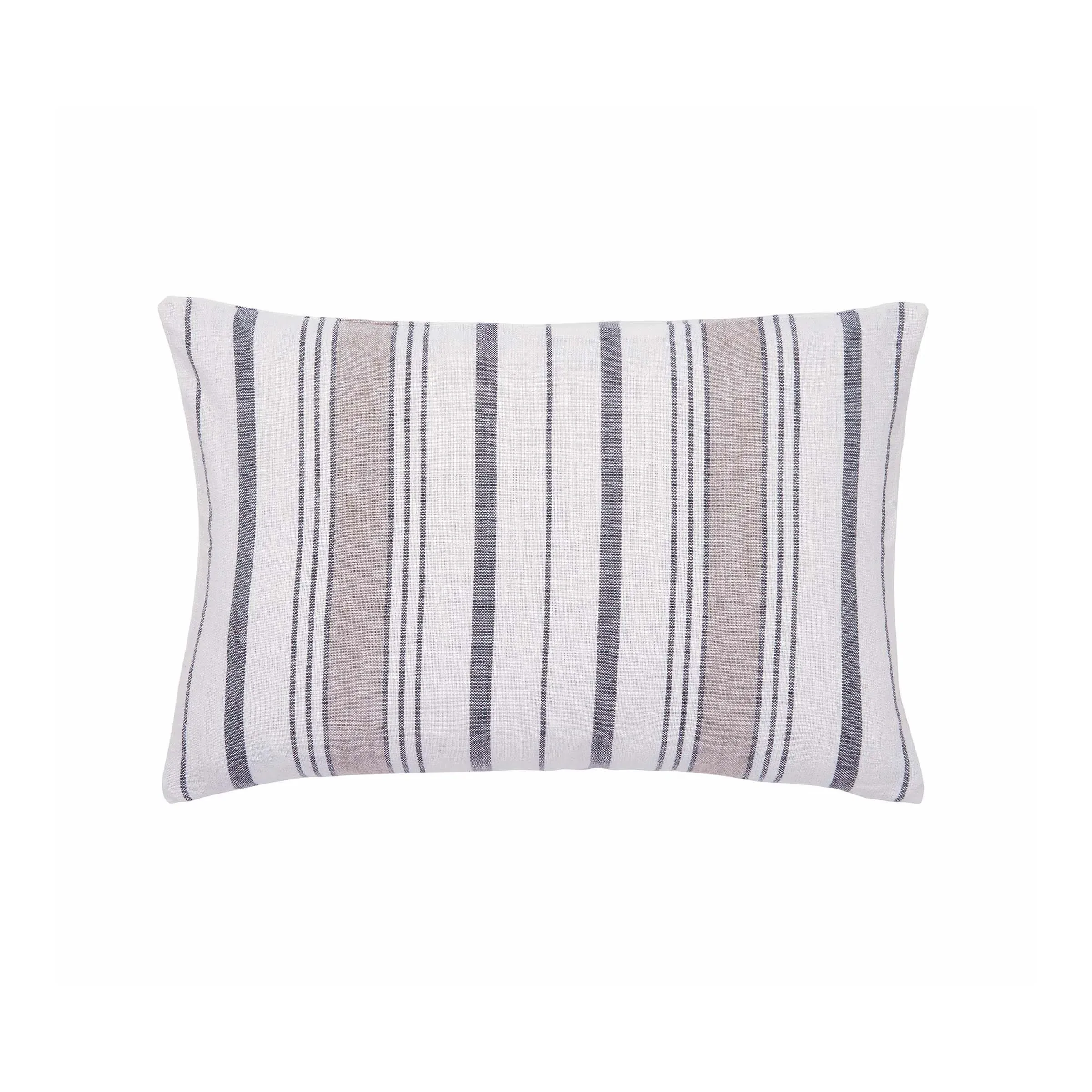 Rectangular Cushion Woven Stripe - Grey, Cotton