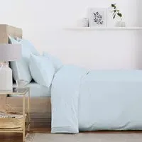 Single Duvet Cover 500 Thread Count - Blue, Cotton