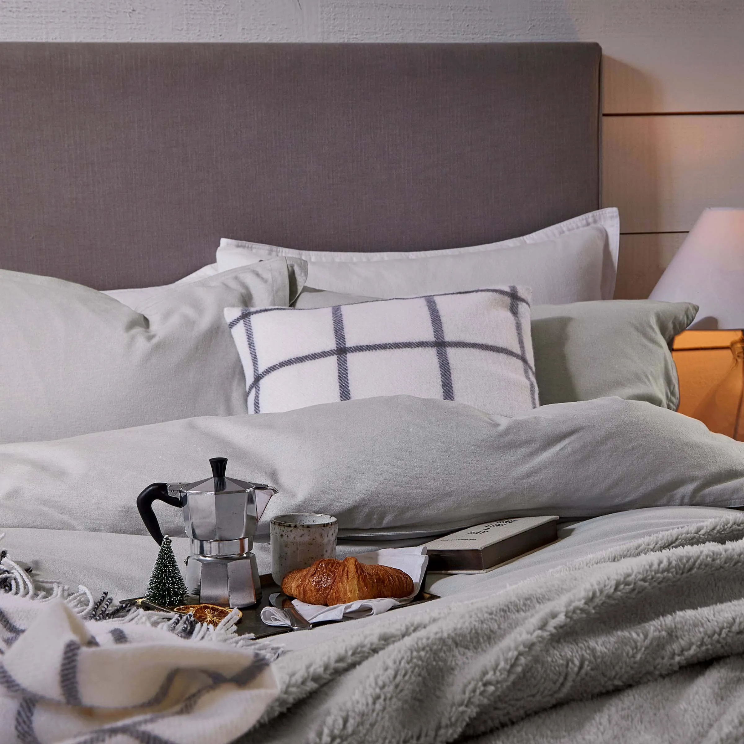 Single Duvet Cover - Cloud Grey, Brushed Cotton