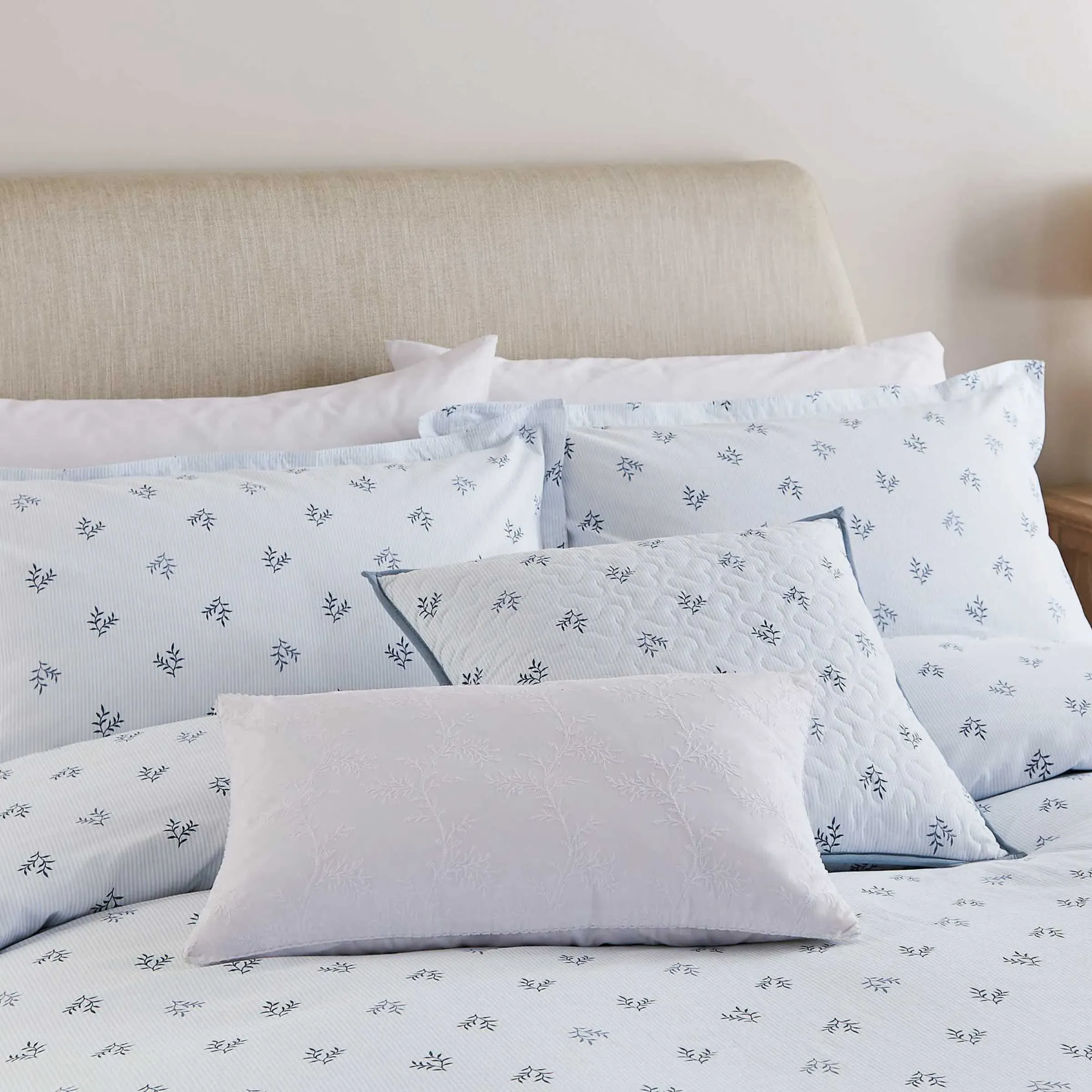 Single Duvet Cover Set - Blue, Cotton Percale