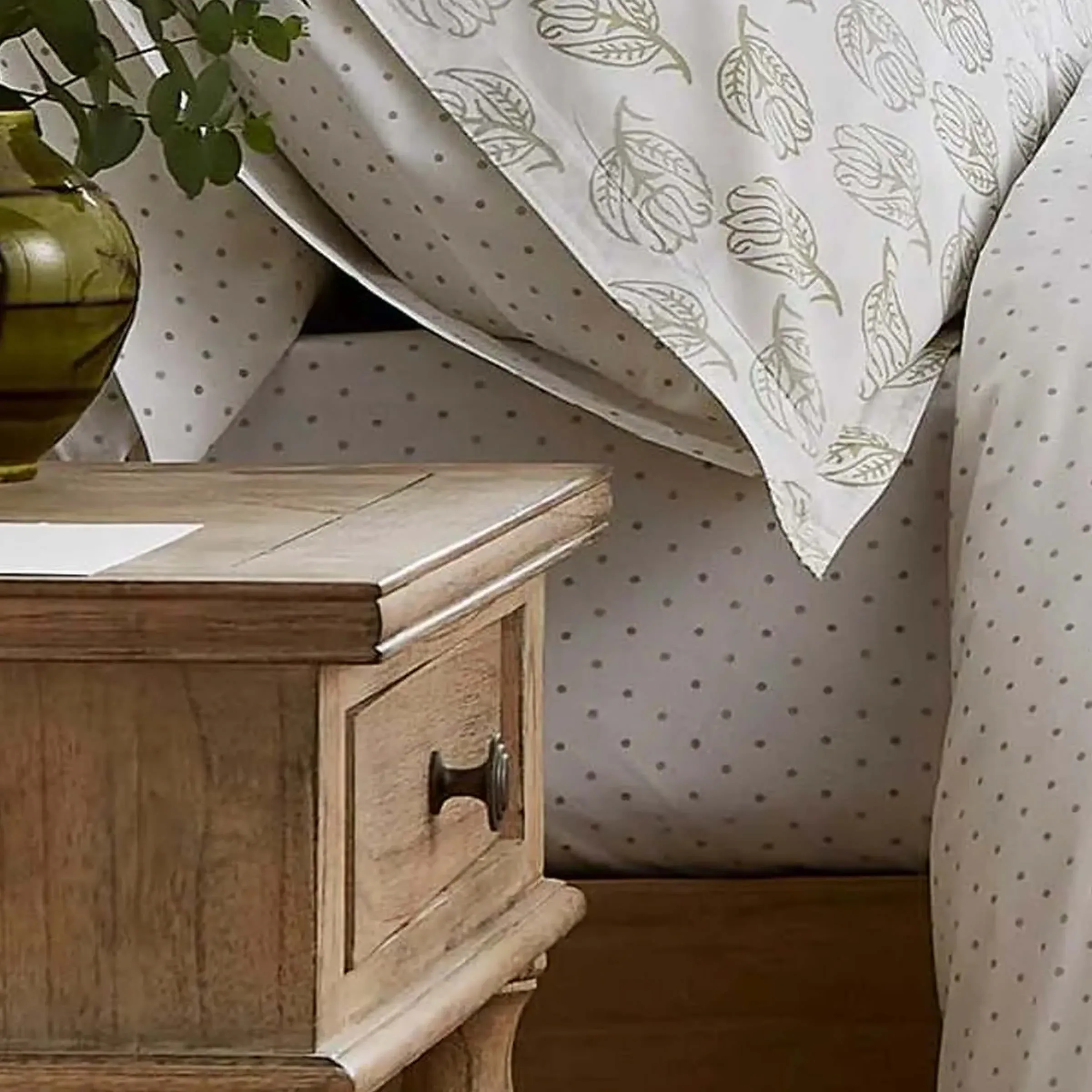 Single Fitted Sheet - Green, Cotton Percale image