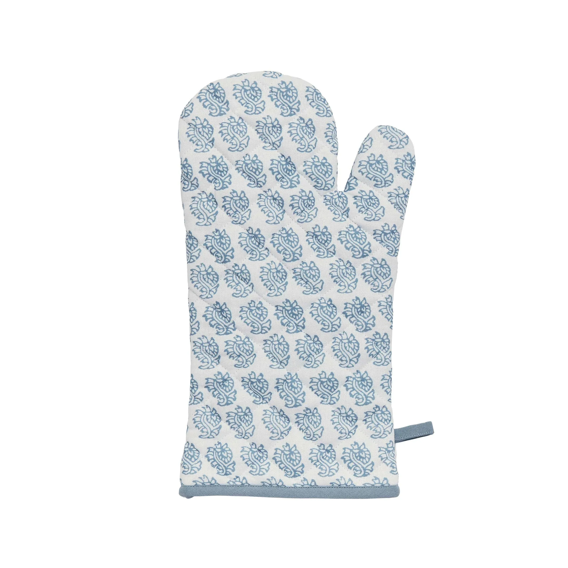 Single Oven Glove Quilted - Blue, Cotton image