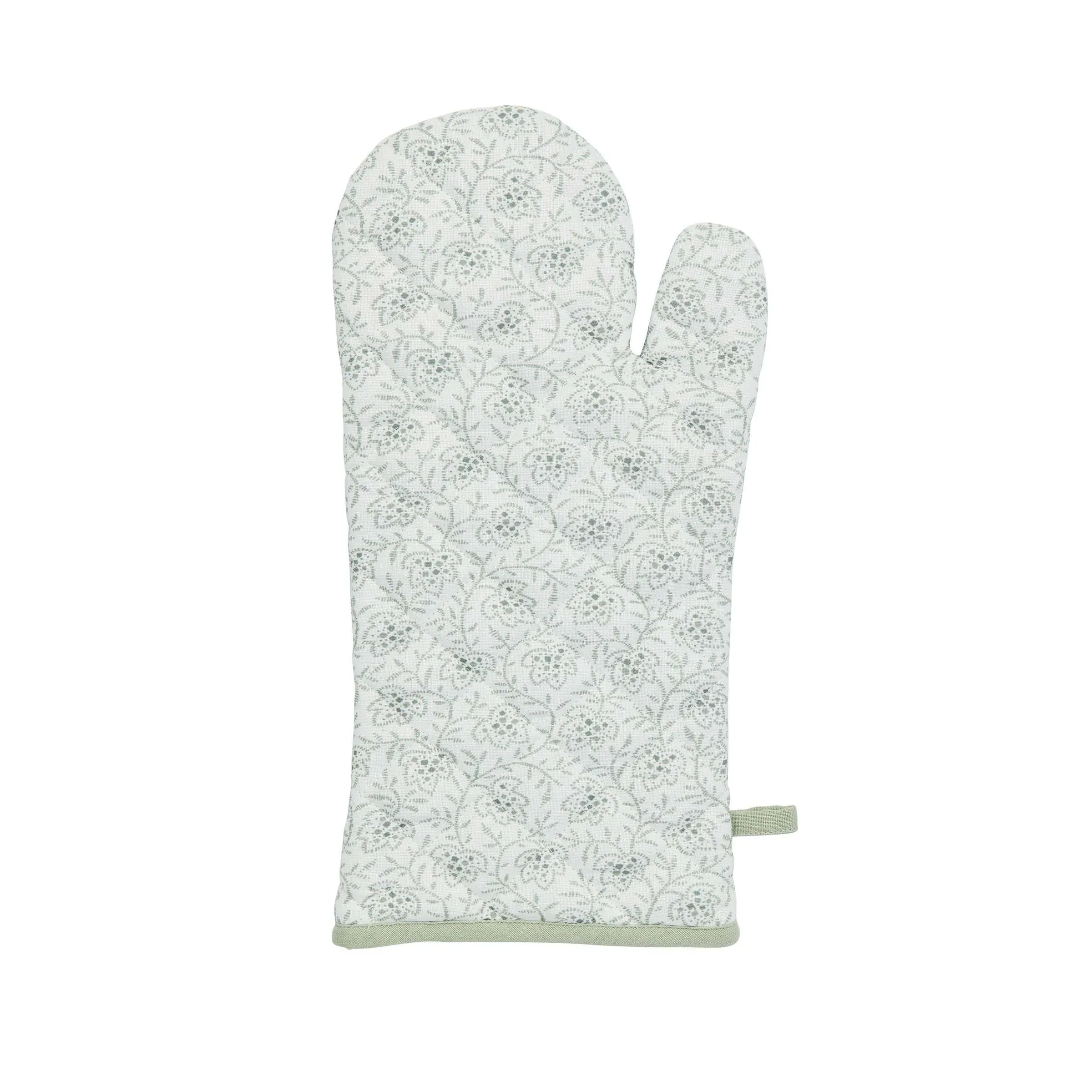 Single Oven Glove with Vine Pattern - Sage, Cotton image