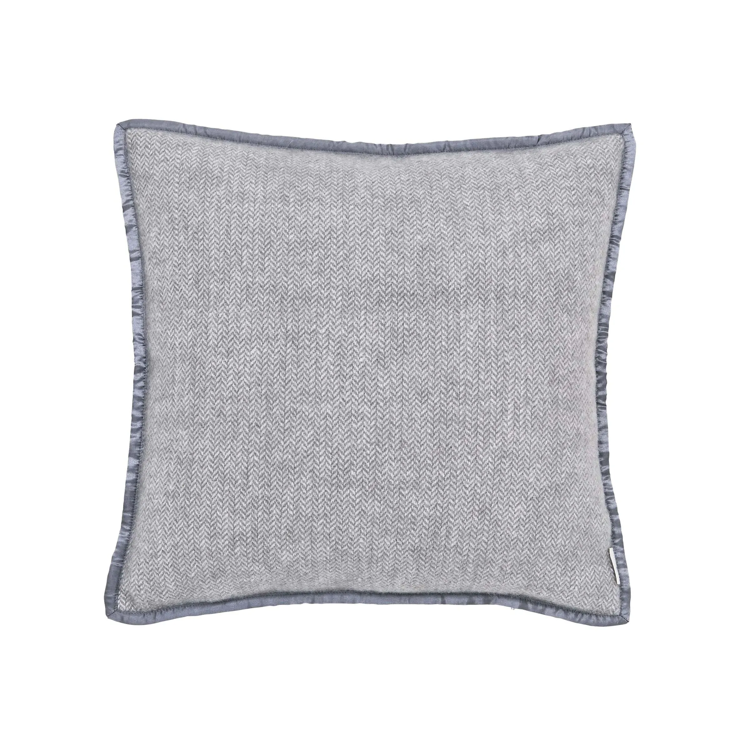 Square Cushion Herringbone Woven - Grey, Wool image