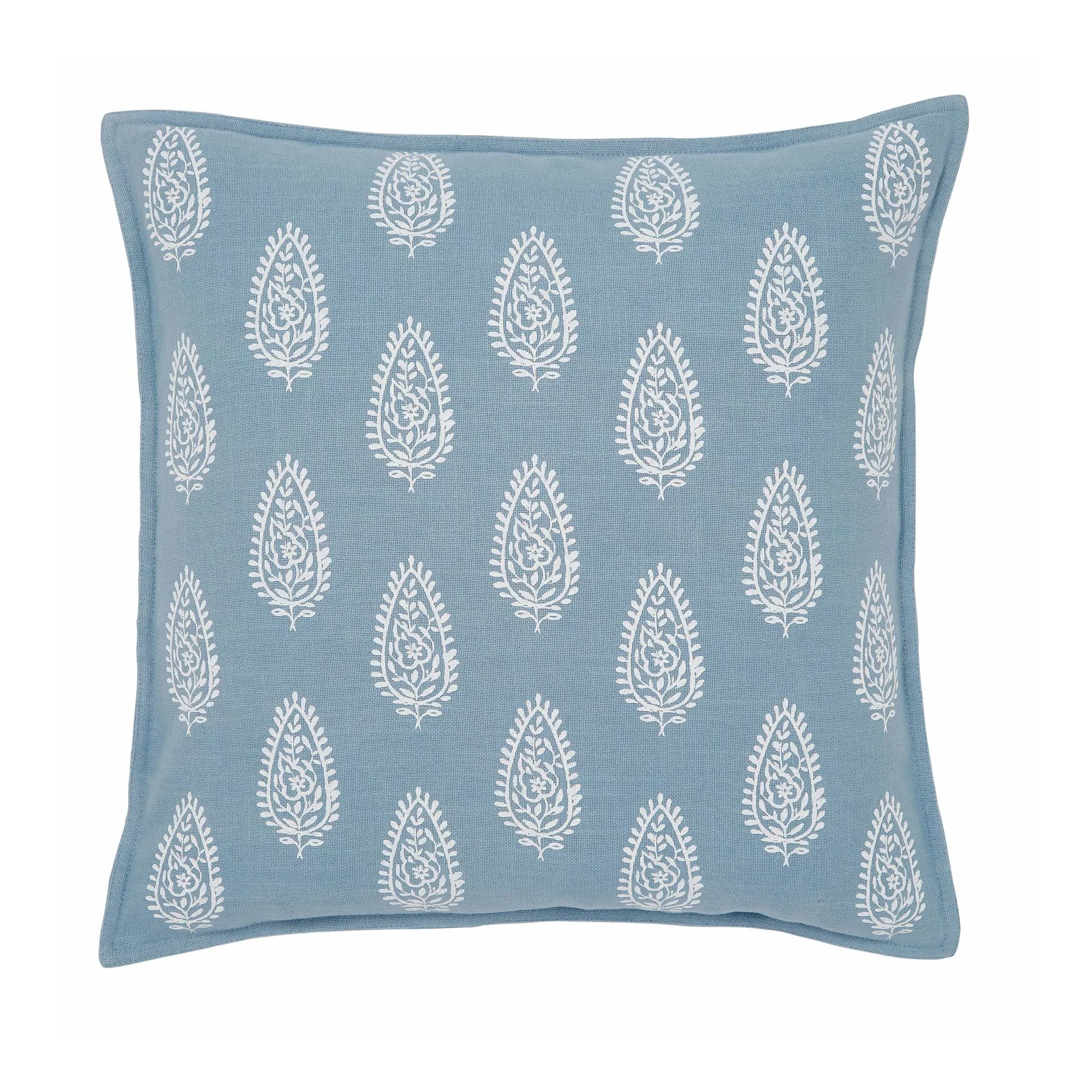 Square Cushion Paisley Print - Blue, Cotton image