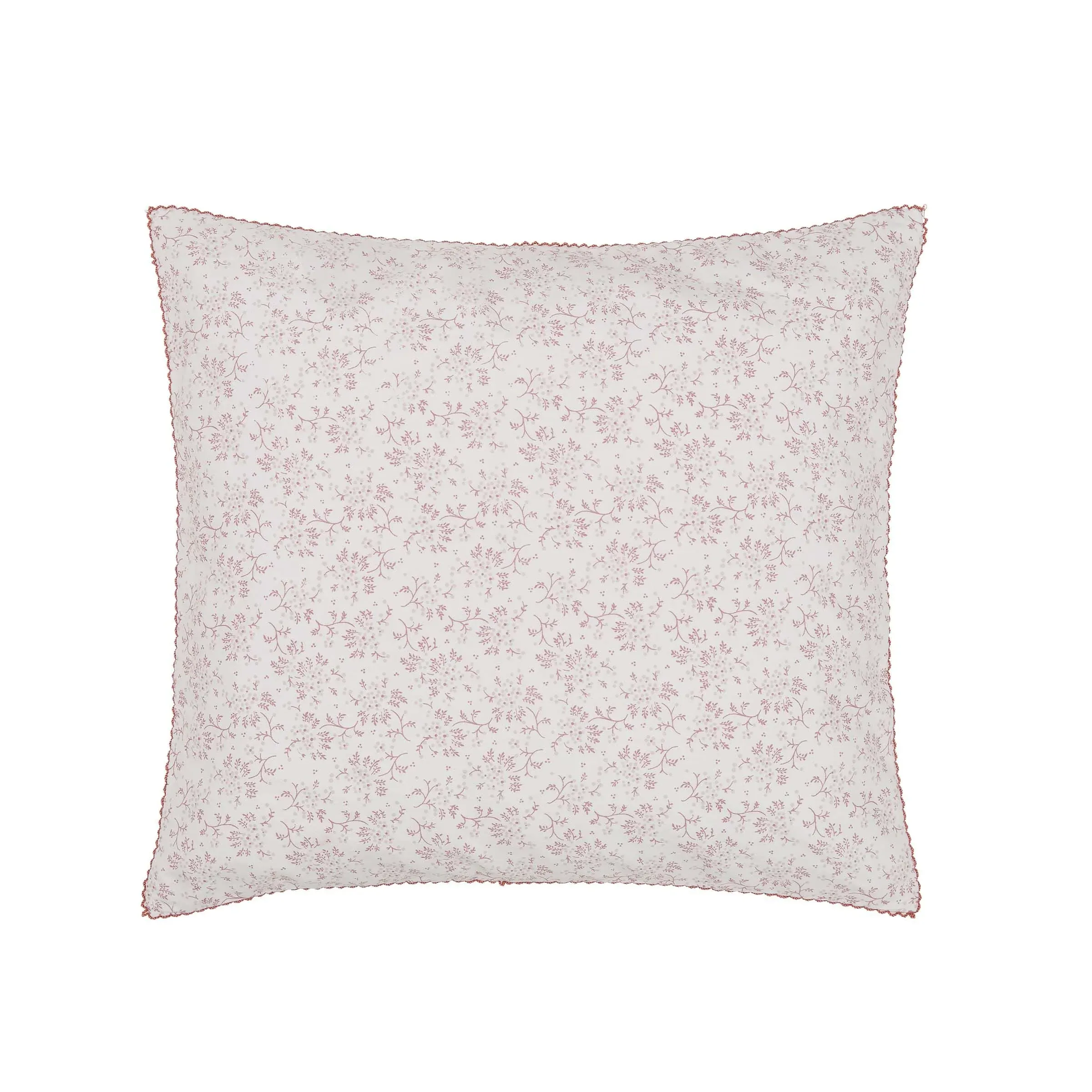 Square Cushion with Embroidered Edge - Shell Pink