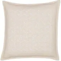Square Cushion with Embroidery - Linen, Cotton
