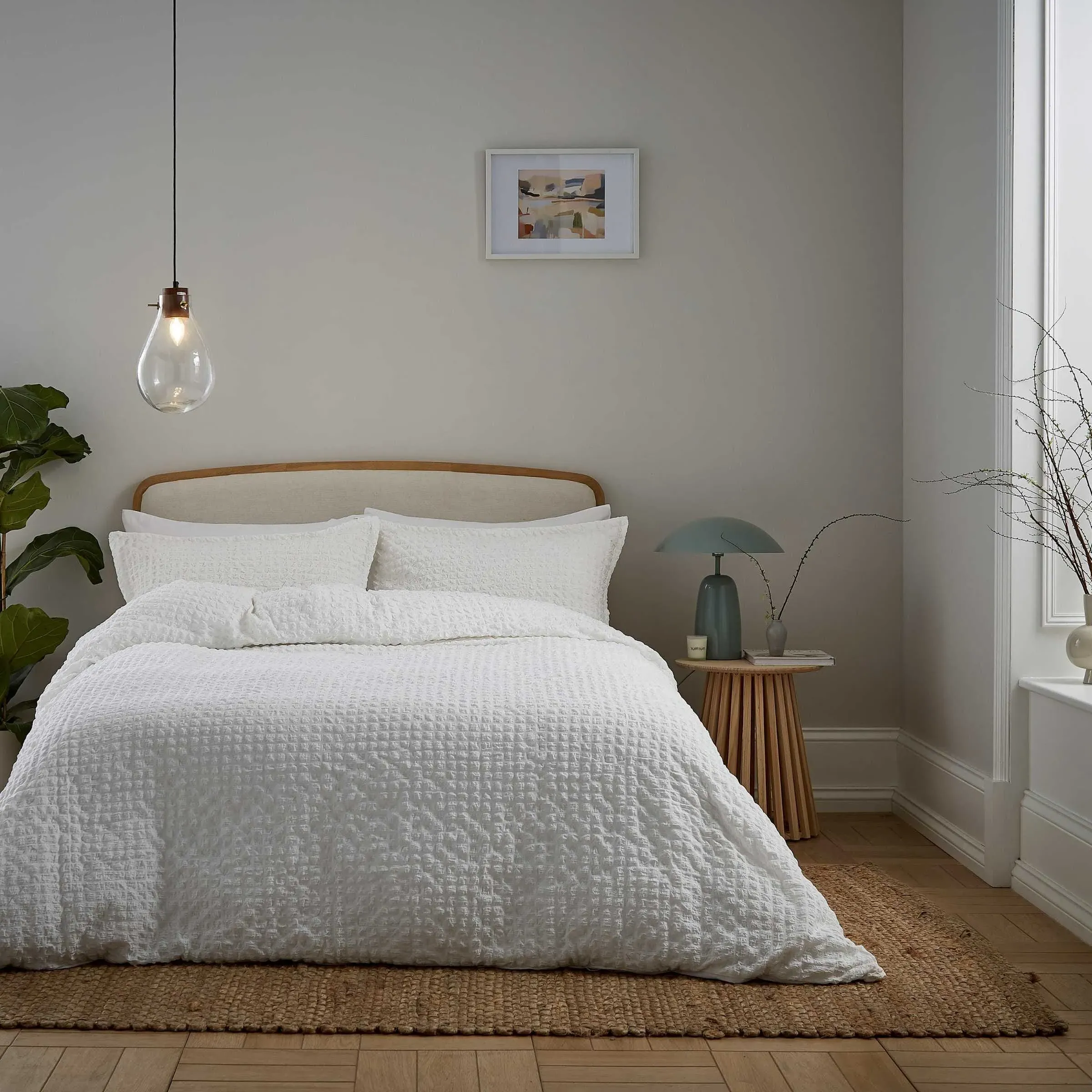 Square Cushion with Herringbone - Storm Grey, Wool