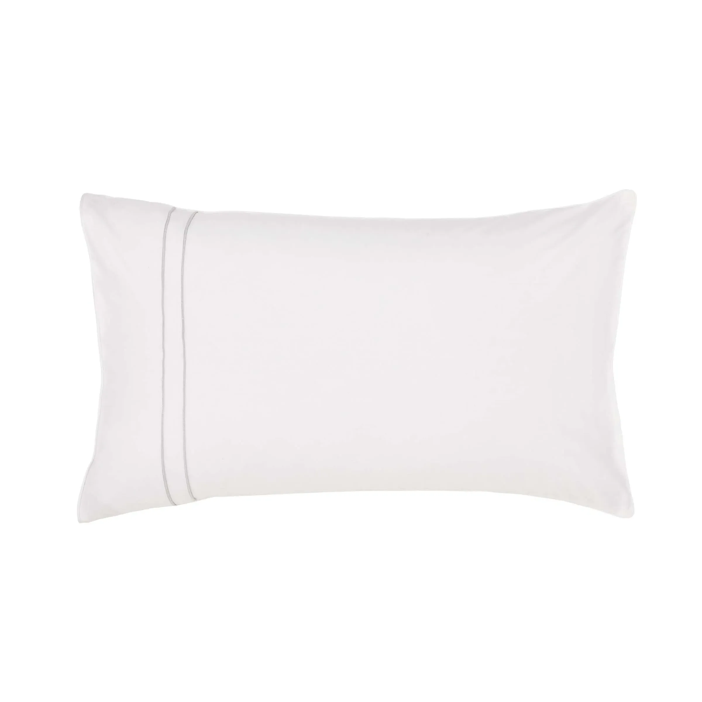 Standard Pillowcase with Embroidery - Grey, Cotton image