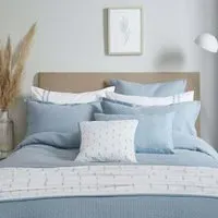Super King Duvet Cover Matelassé - Blue, Cotton