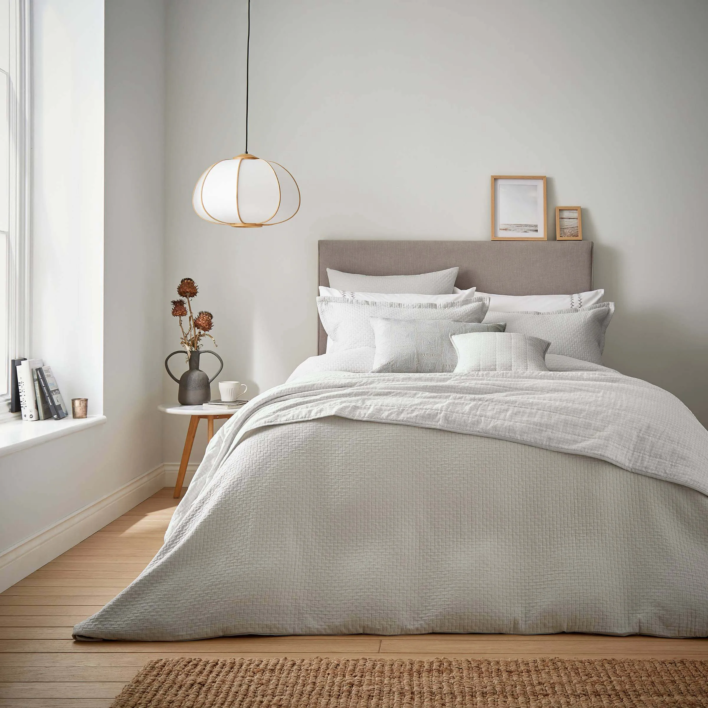 Super King Duvet Cover Matelassé - Grey, Cotton