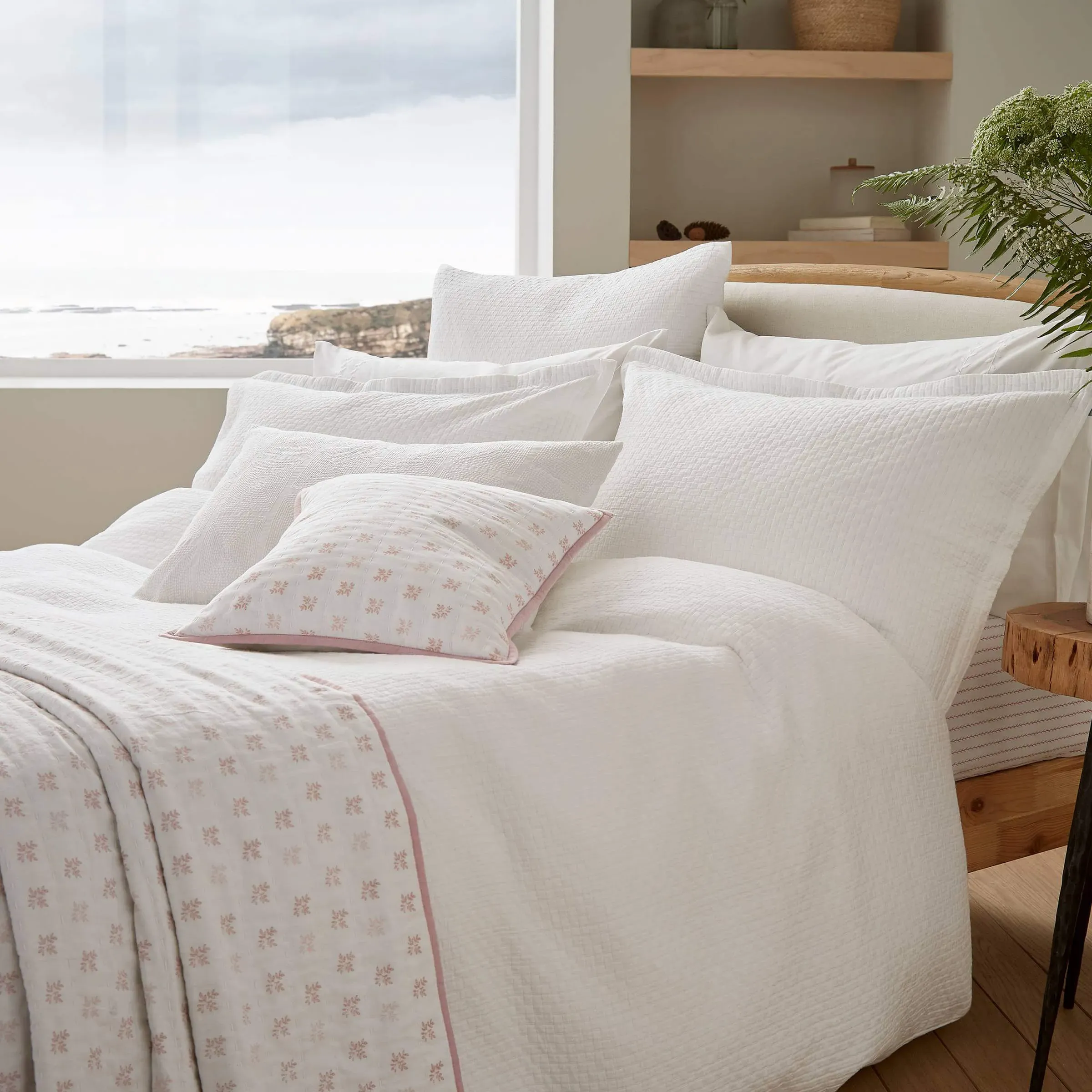 Super King Duvet Cover Matelassé - White, Cotton