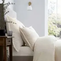 Super King Duvet Cover Satin Stripe - Ivory Cotton