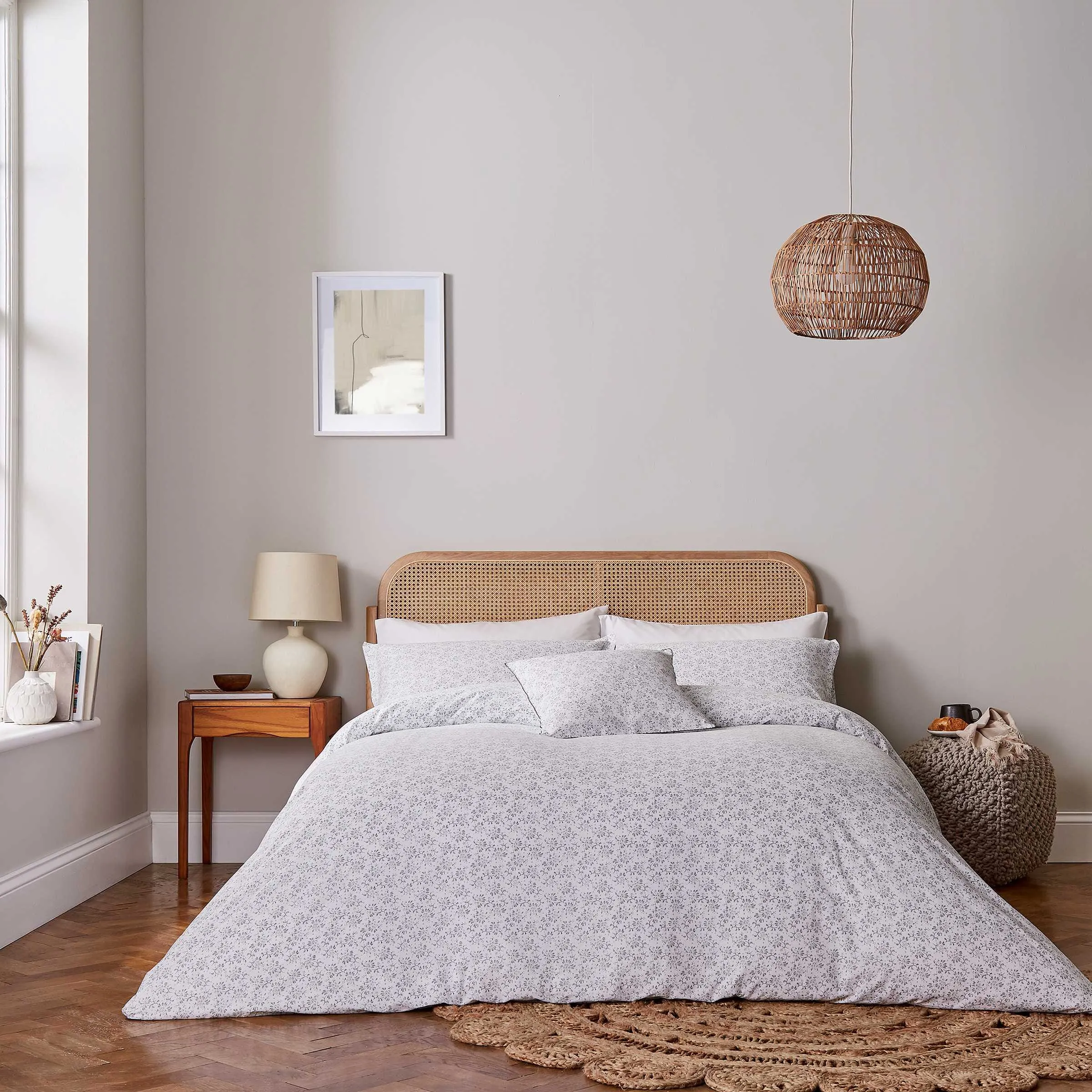 Super King Duvet Cover Set - Cloud Grey, Cotton