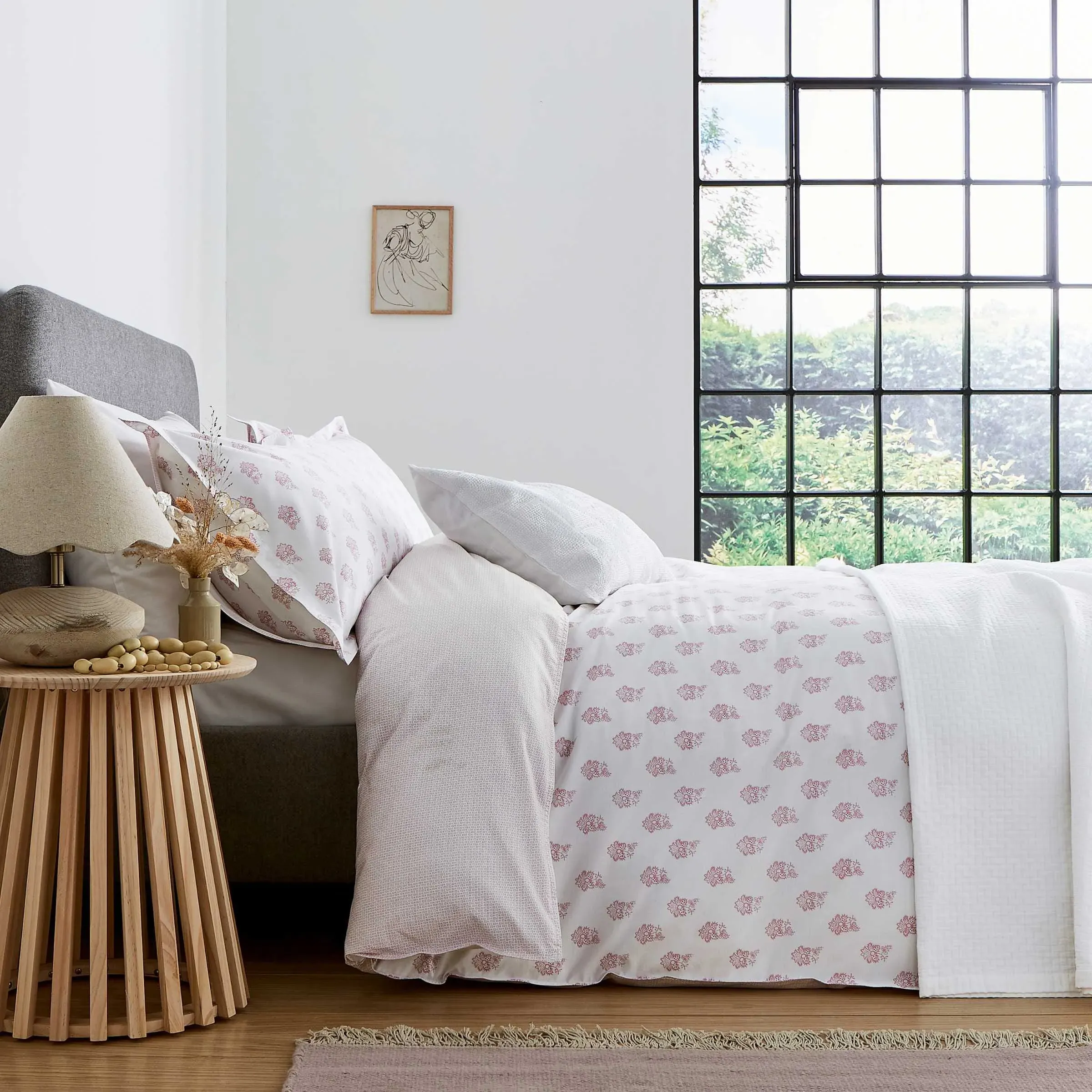 Super King Duvet Cover Set - Rose, Cotton