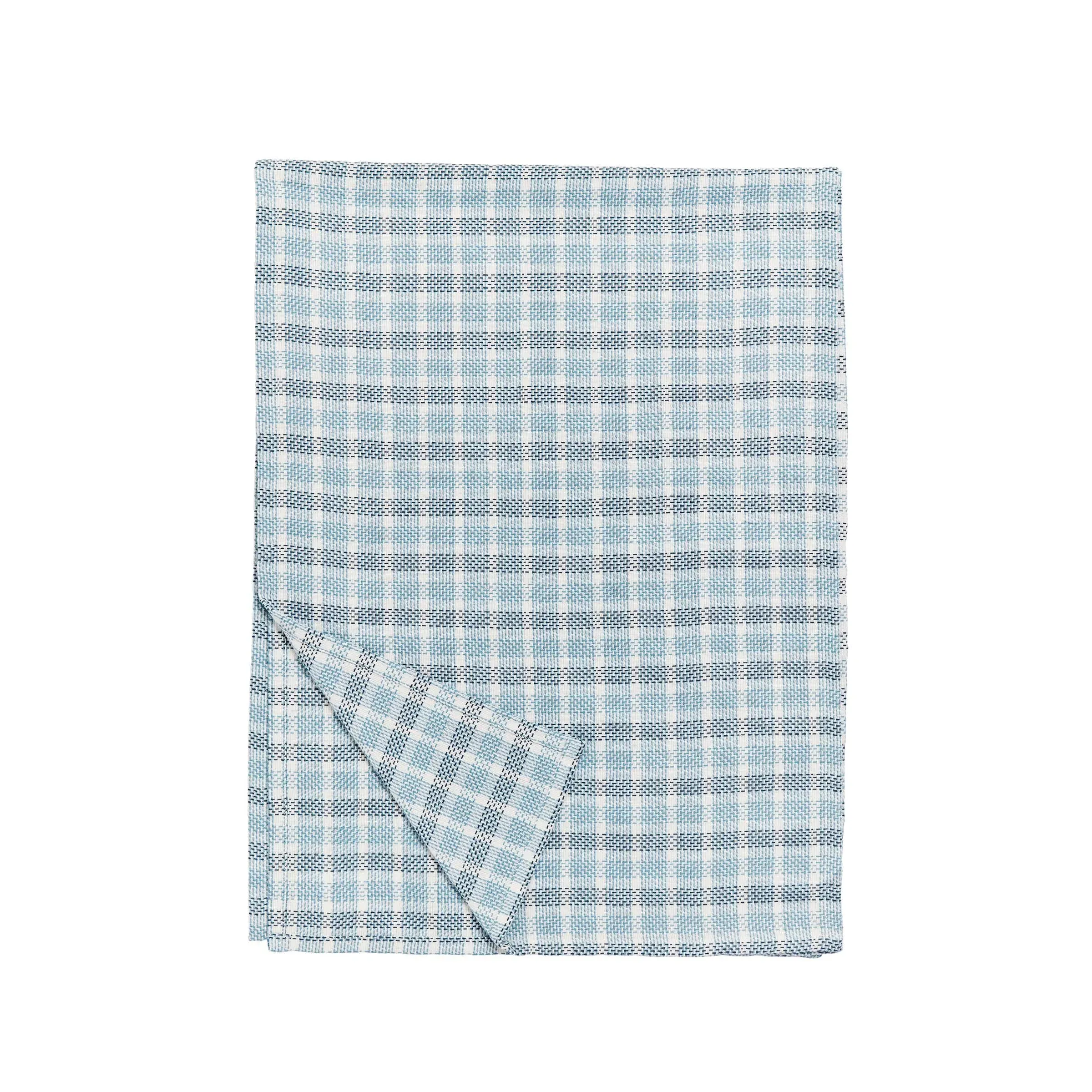 Table Runner with Check Pattern - Blue, Cotton image