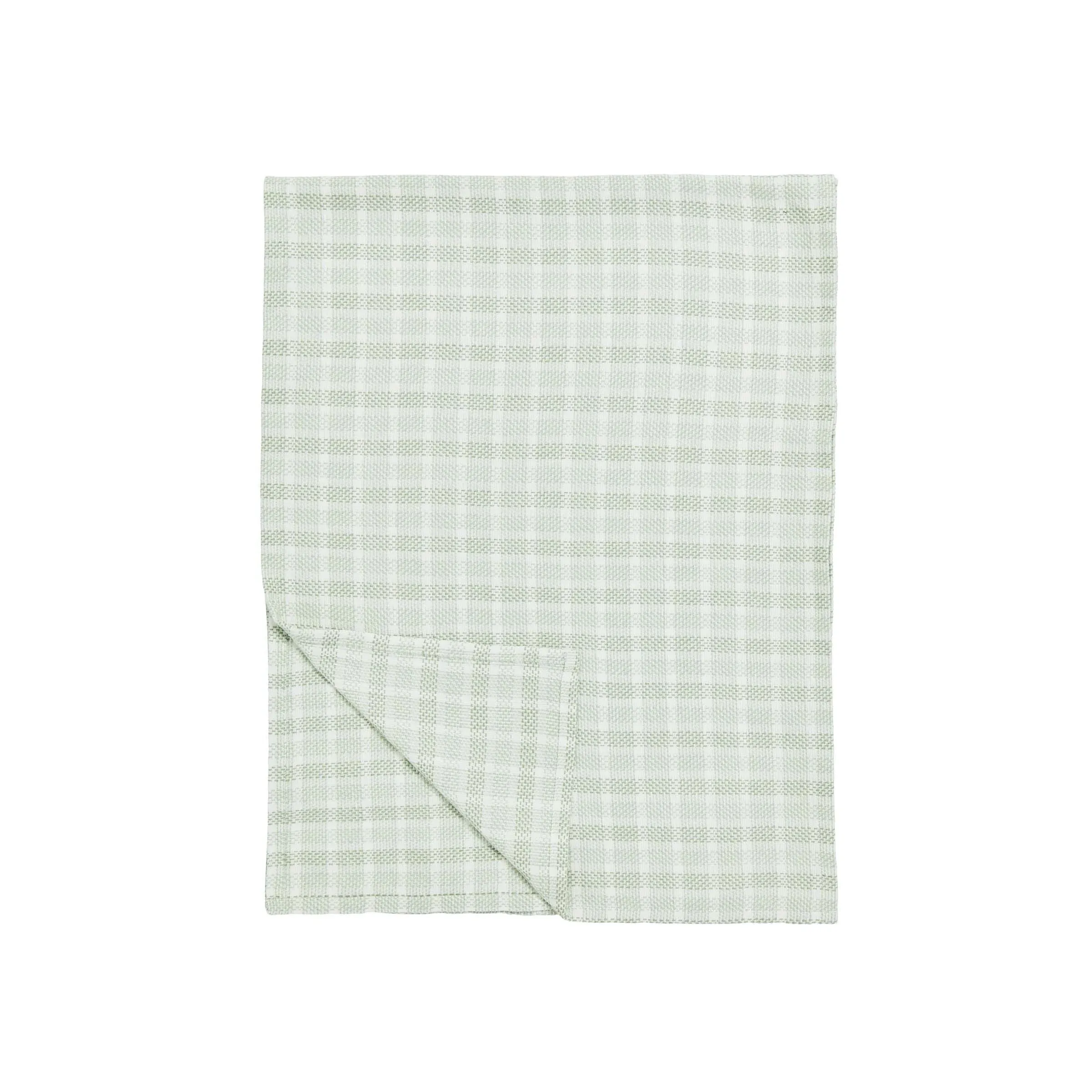 Table Runner with Check Pattern - Sage, Cotton