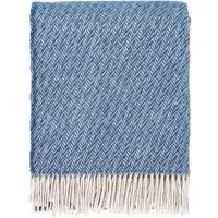 Wool Throw with Fringe - Blue, New Zealand Wool