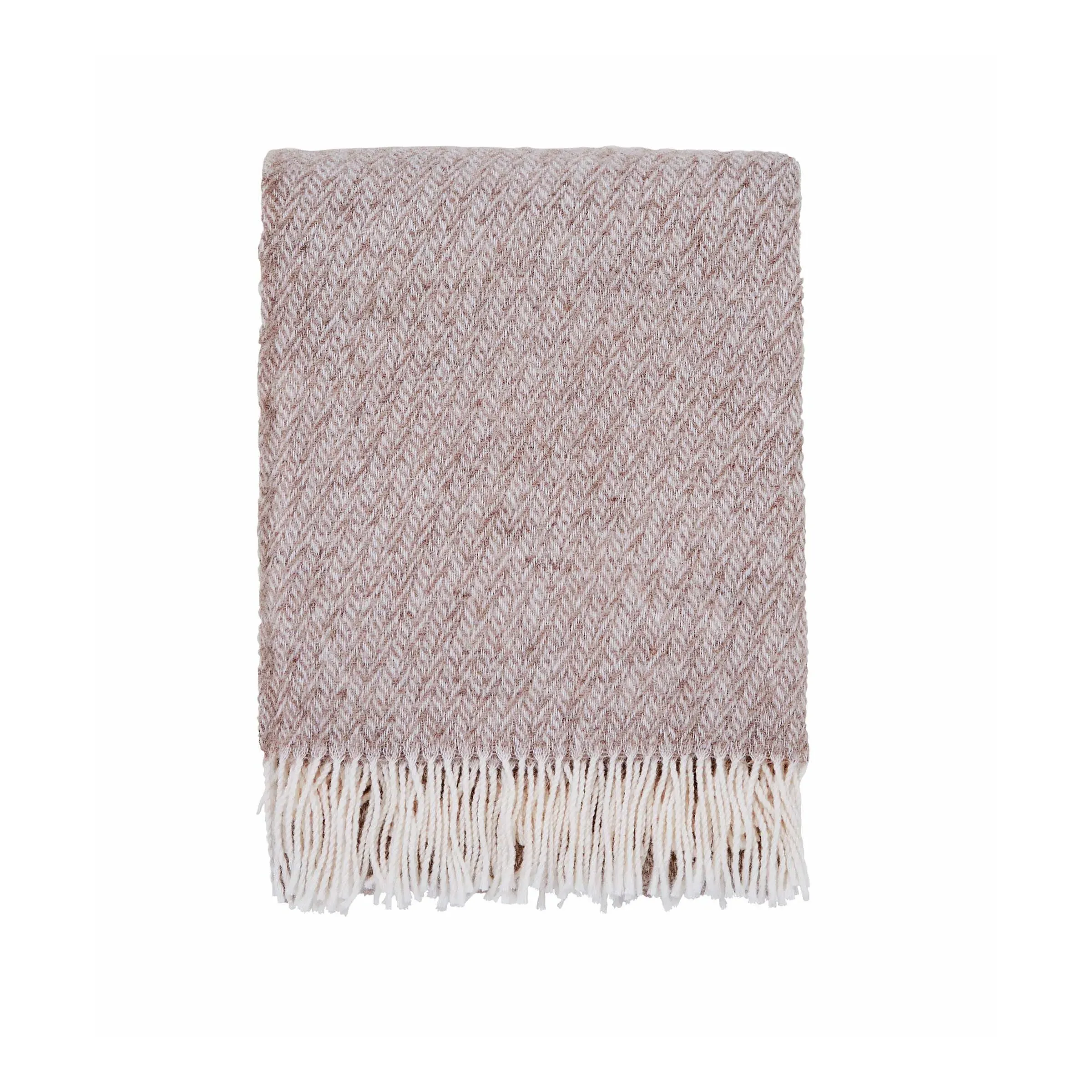 Wool Throw with Fringe - Grey, New Zealand Wool