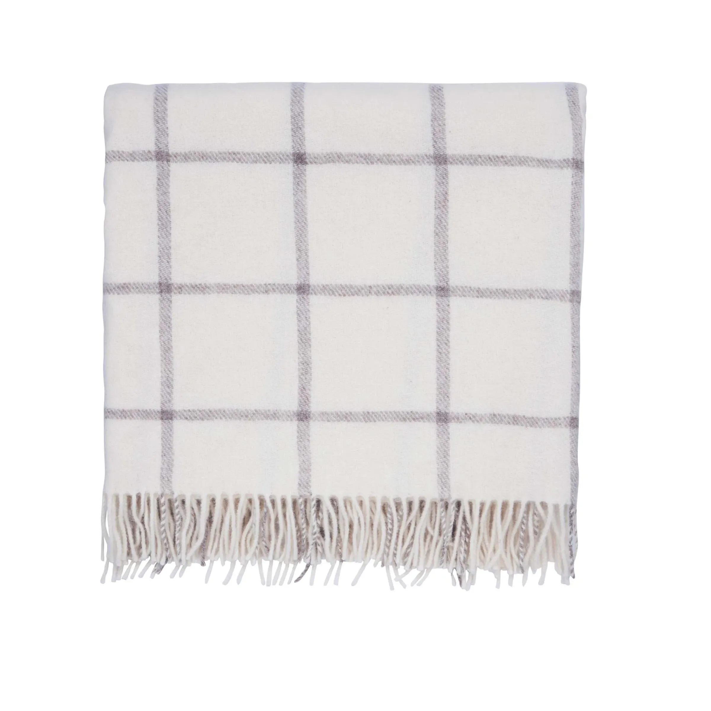 Wool Throw with Fringe - Linen, New Zealand Wool image