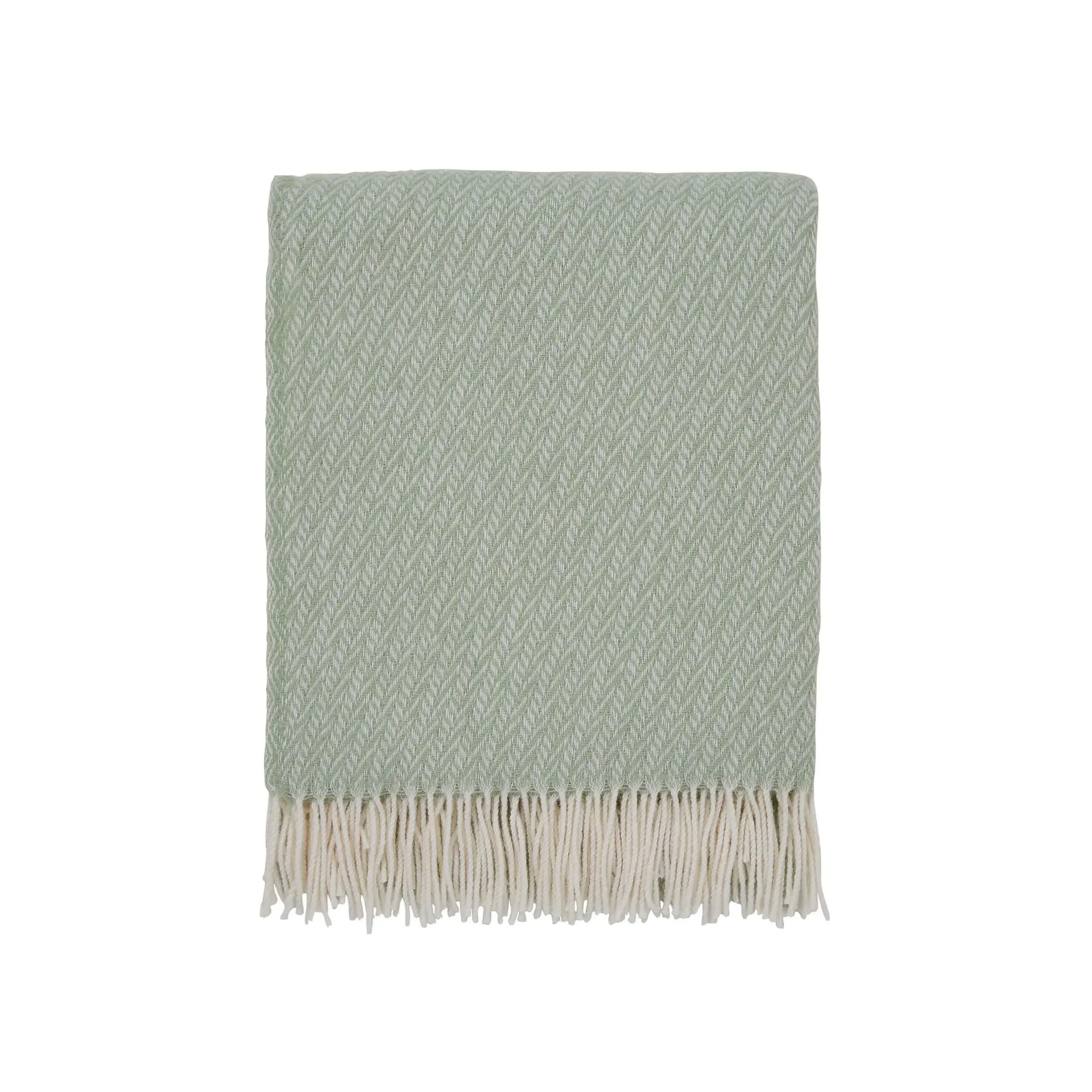 Wool Throw with Fringe - Sage, New Zealand Wool