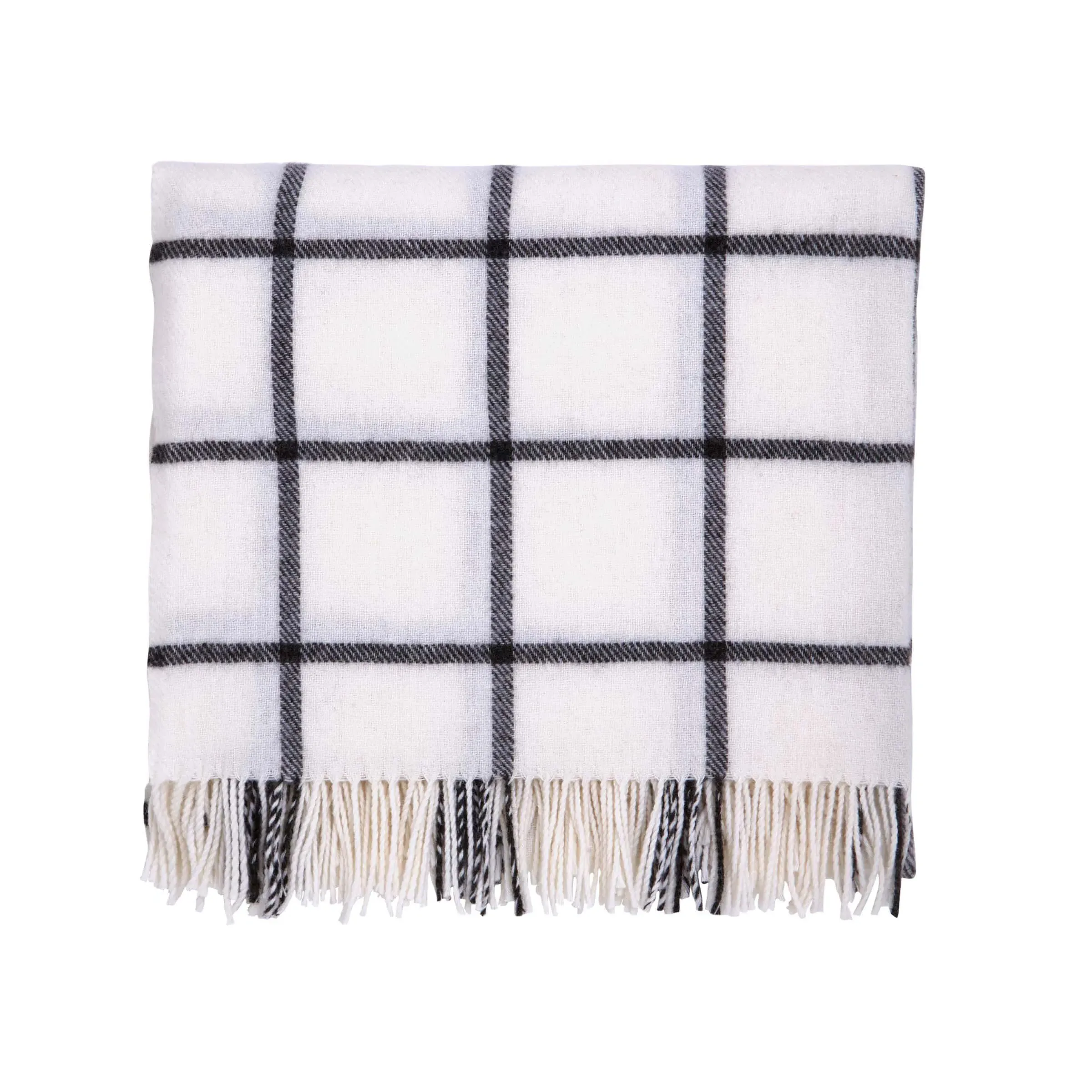Wool Throw with Fringe - Storm Grey, New Zealand Wool