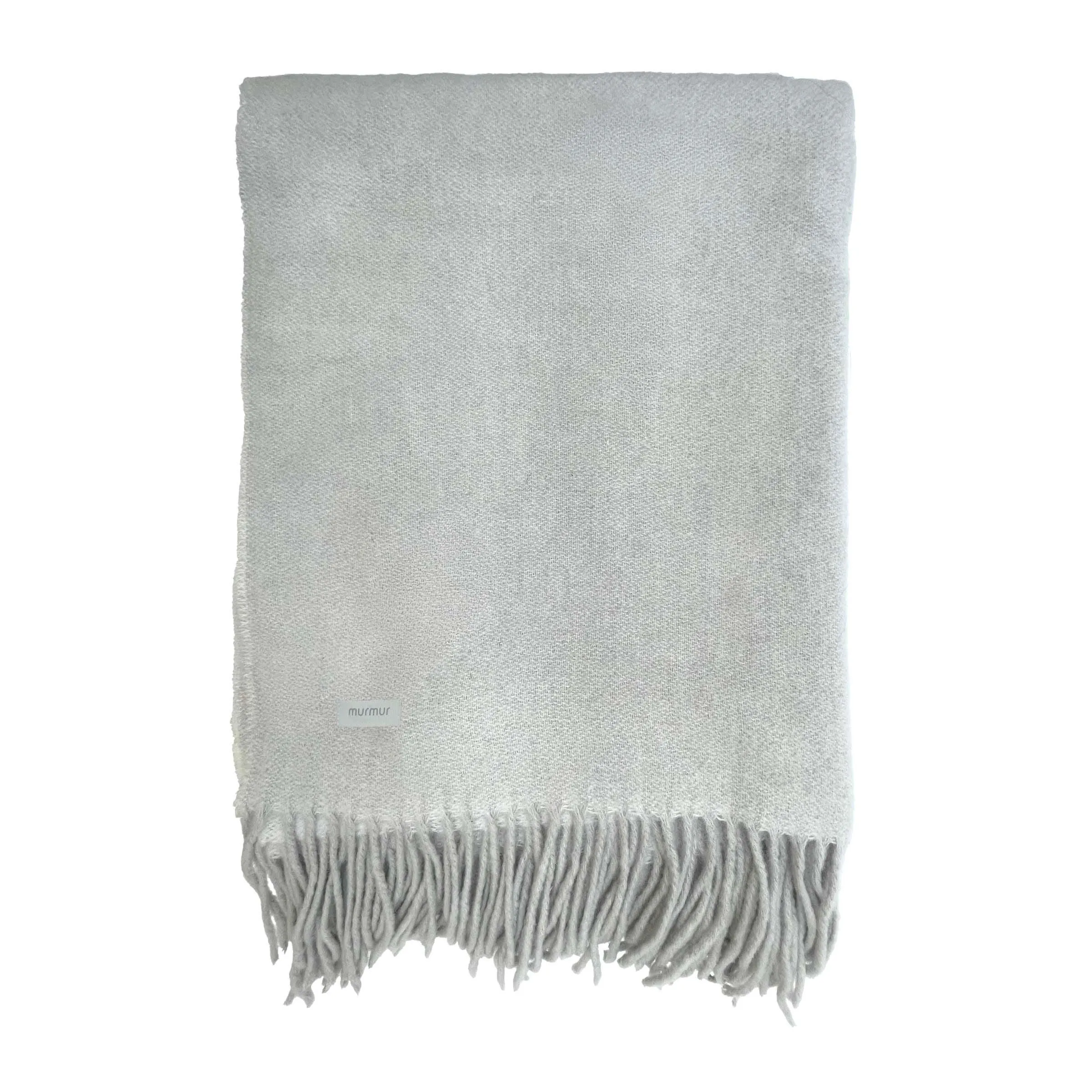 Woven Throw with Fringe - Cloud Grey, Wool image