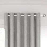 Lined Curtains with Eyelets - Silver, Polyester
