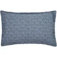 Oxford Pillowcase with Tufted Pattern - Blue, Cotton