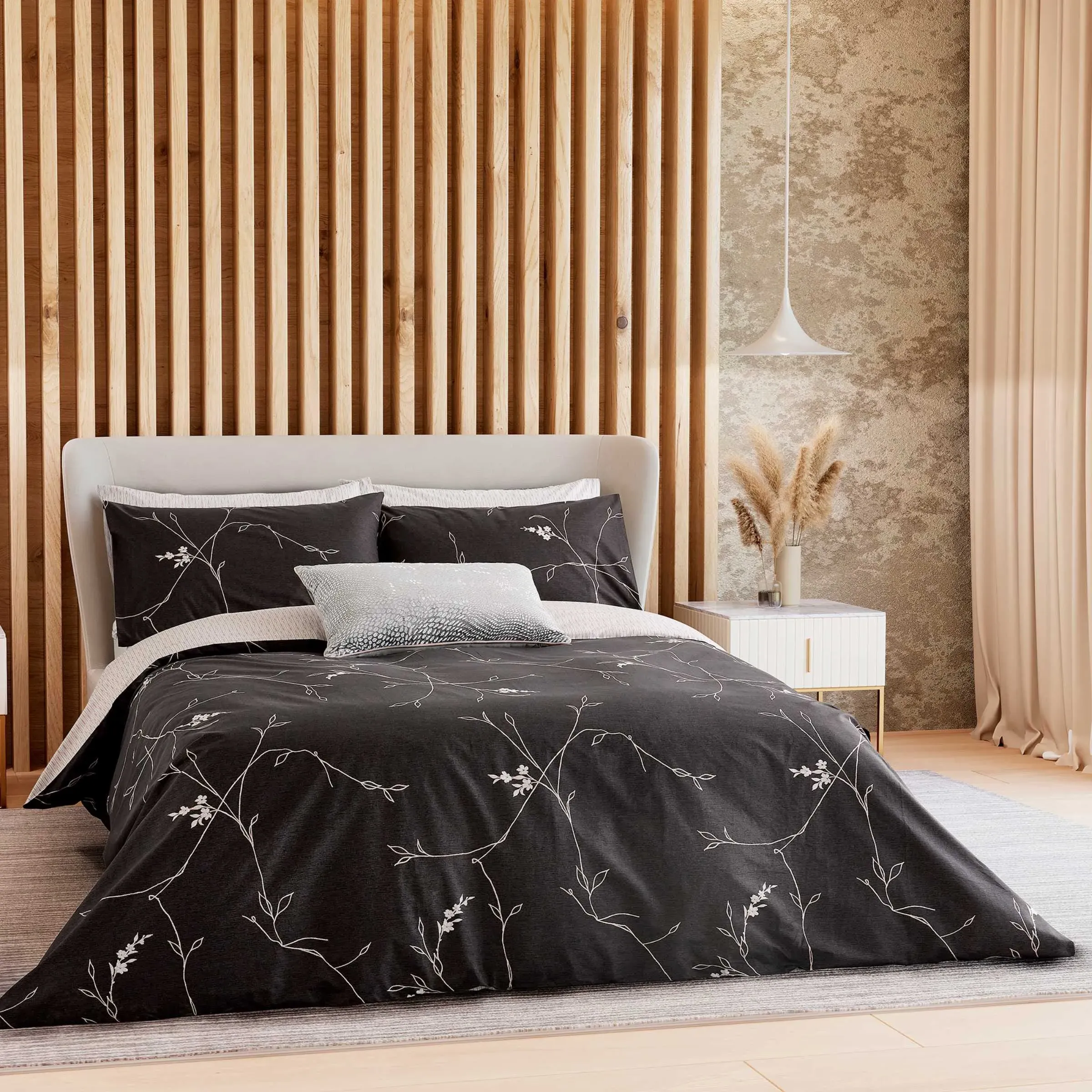 Single Duvet Cover Set with Pillowcase - Black