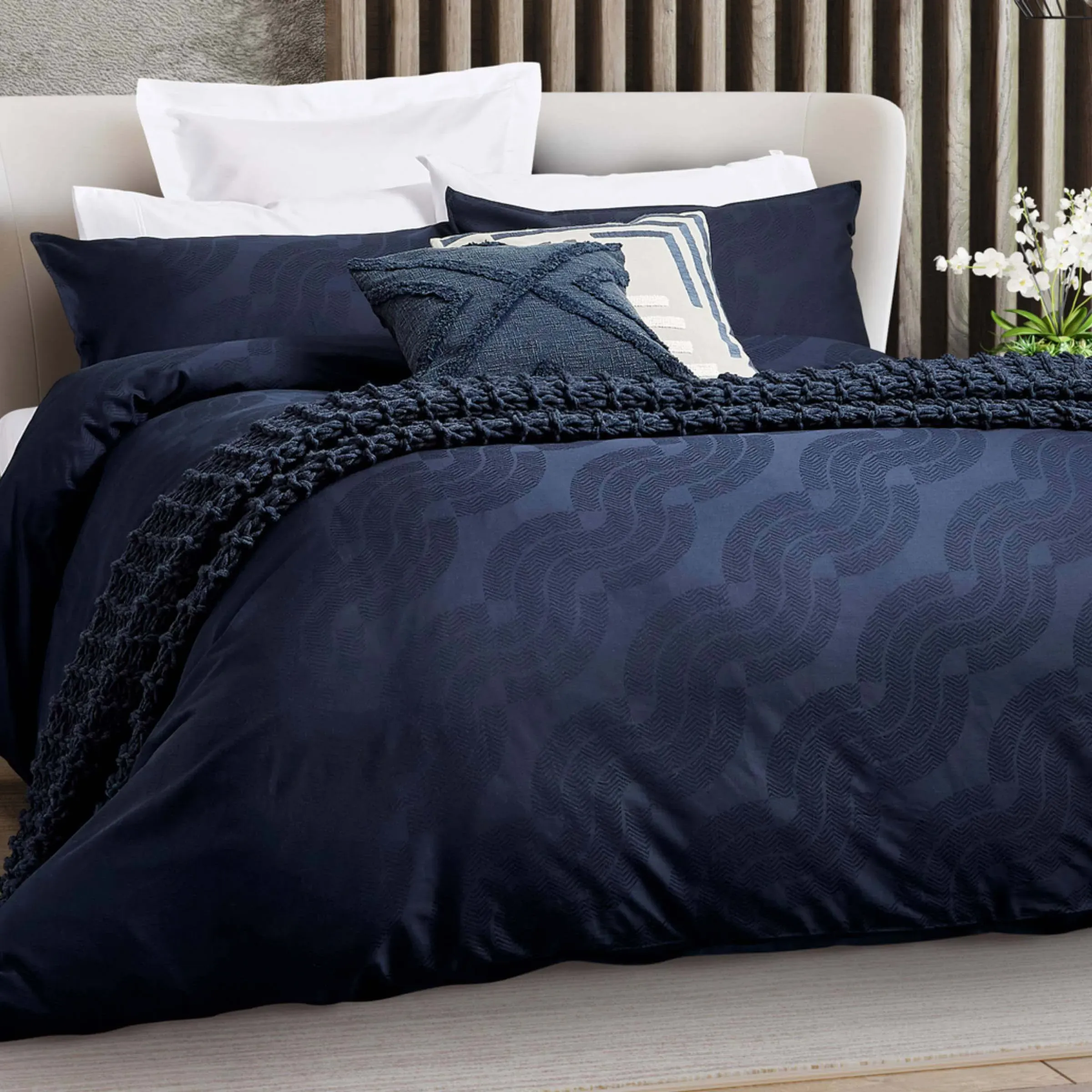 Super King Duvet Cover Set - Blue, Cotton image