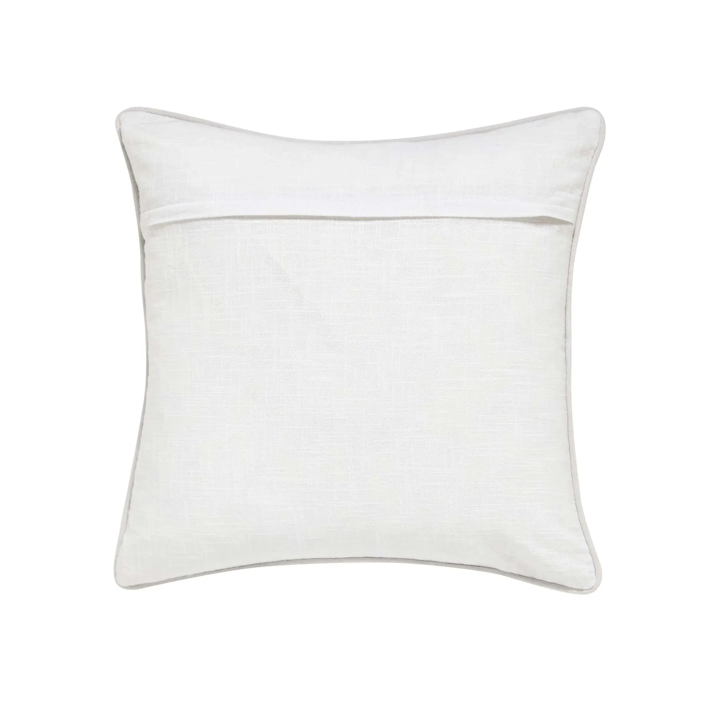 40cm Square Cushion Floral Design - Grey, Linen