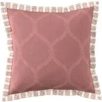 45cm Square Cushion with Flange - Pink, Cotton