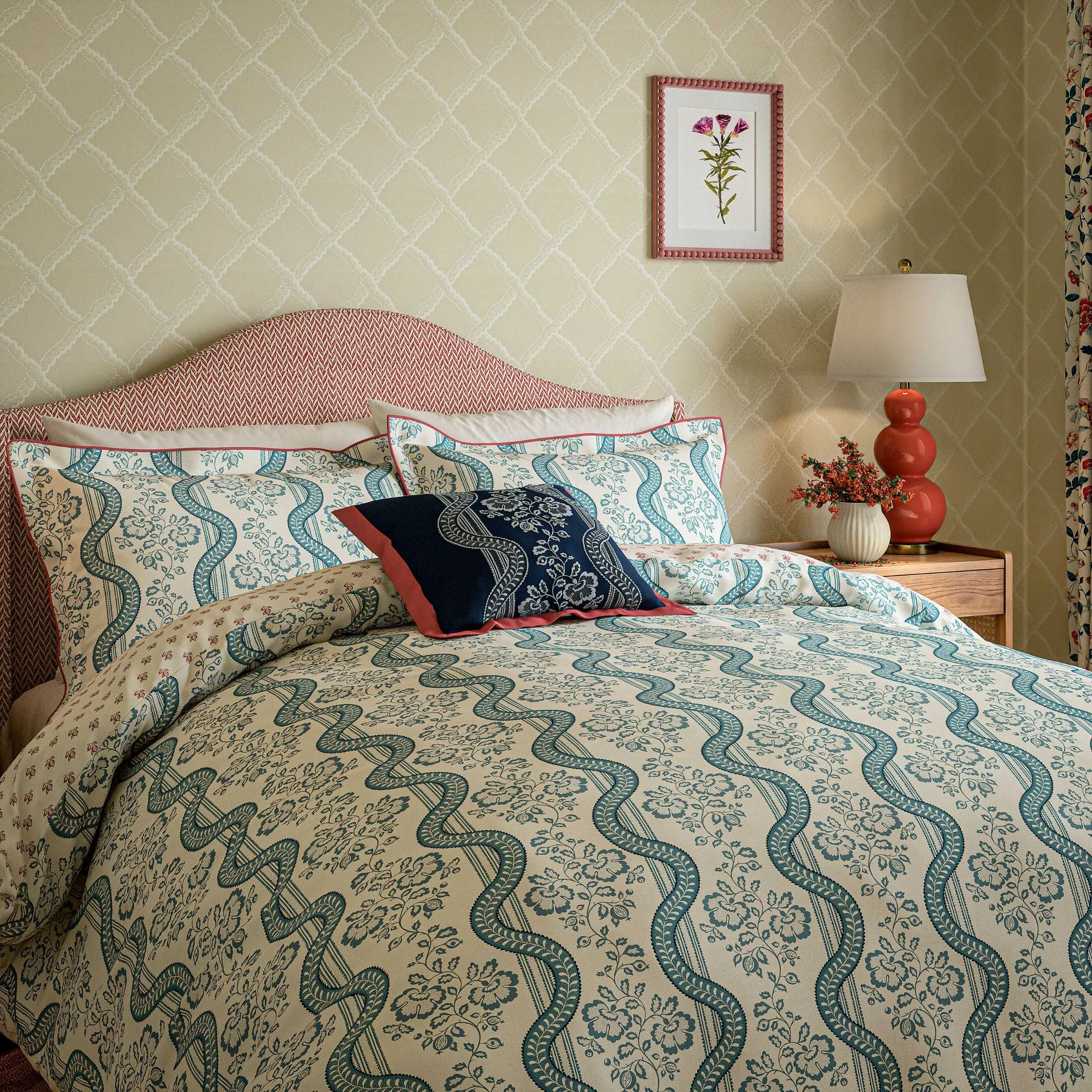 Aubrey Single Duvet Cover Set - Indigo, Cotton Sateen product