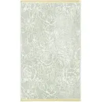 Bath Sheet with Floral Motif - Silver, Cotton