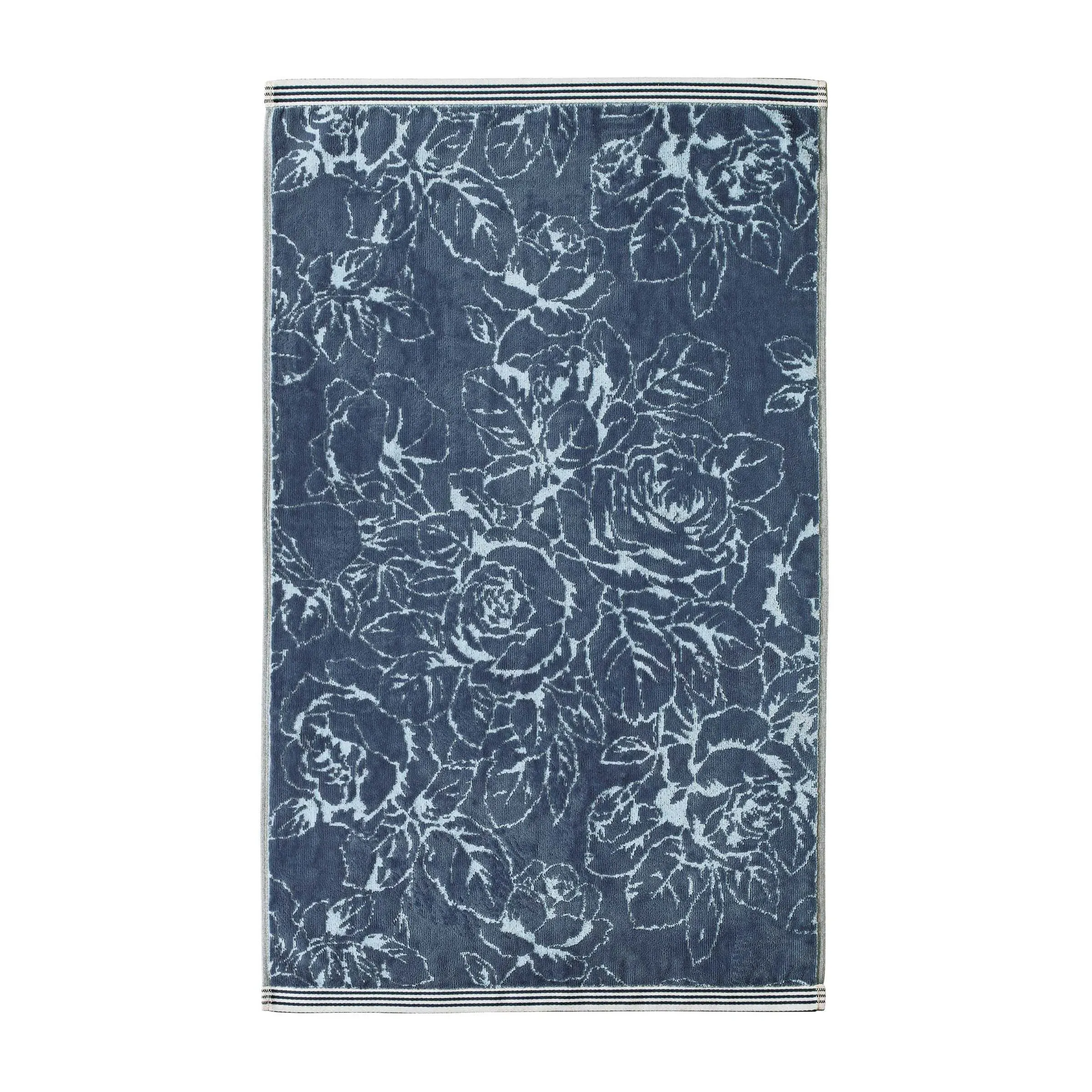 Bath Towel with Floral Motif - Midnight, Cotton image