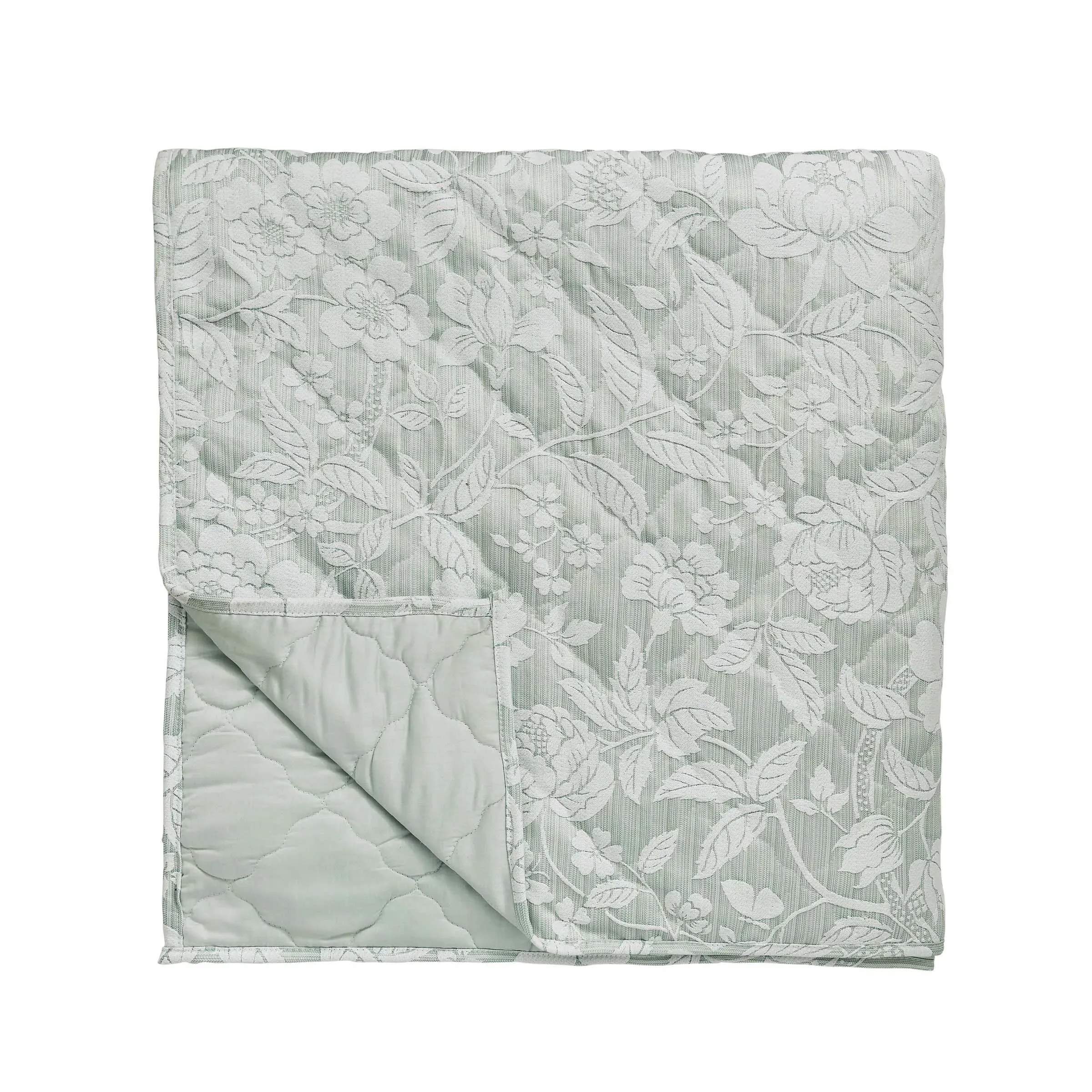 Decorative Throw with Bird Pattern - Aqua, Jacquard image